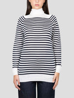 Kiton White Black Cashmere Silk Sweater Turtleneck