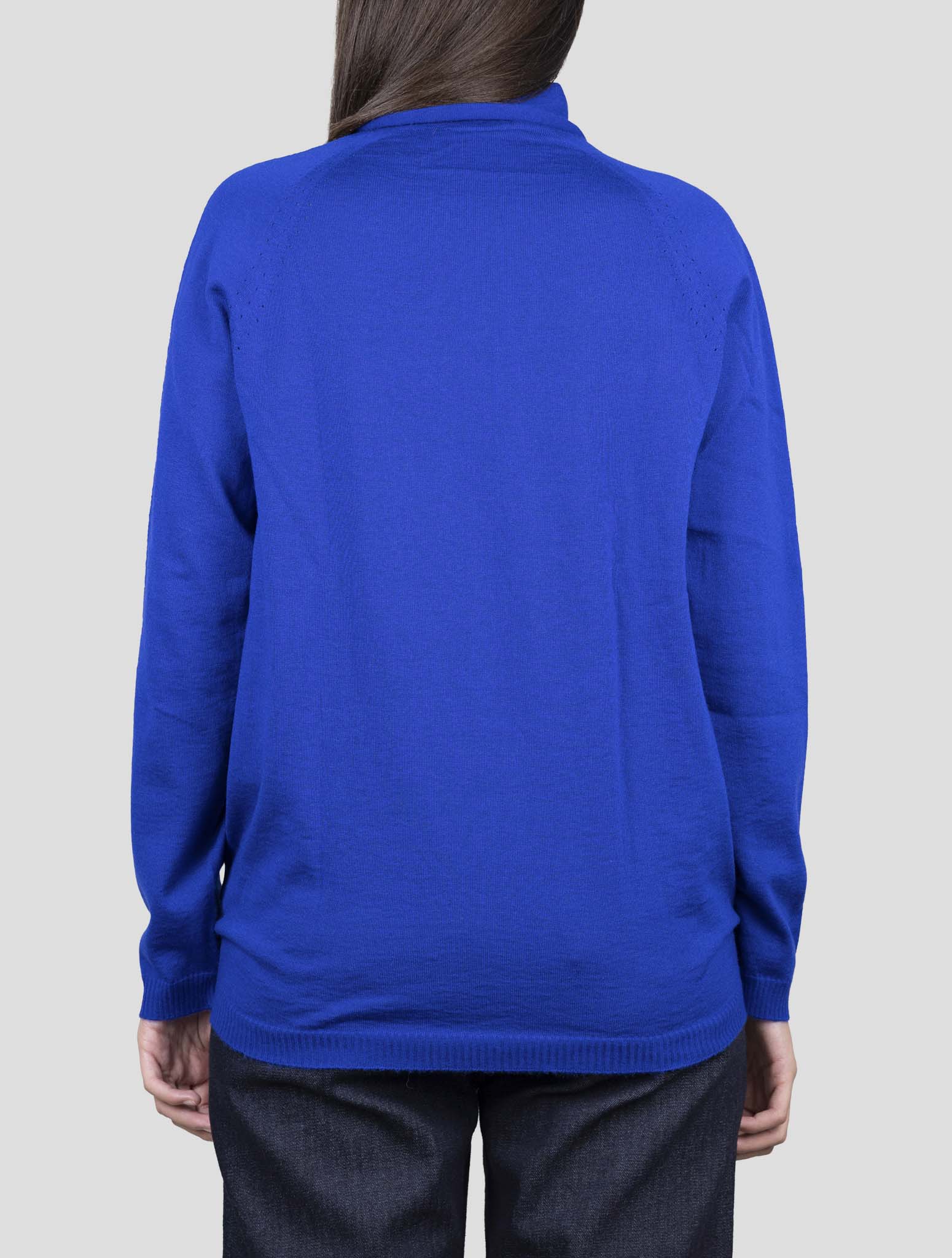Kiton Blue Cashmere Silk Sweater Turtleneck