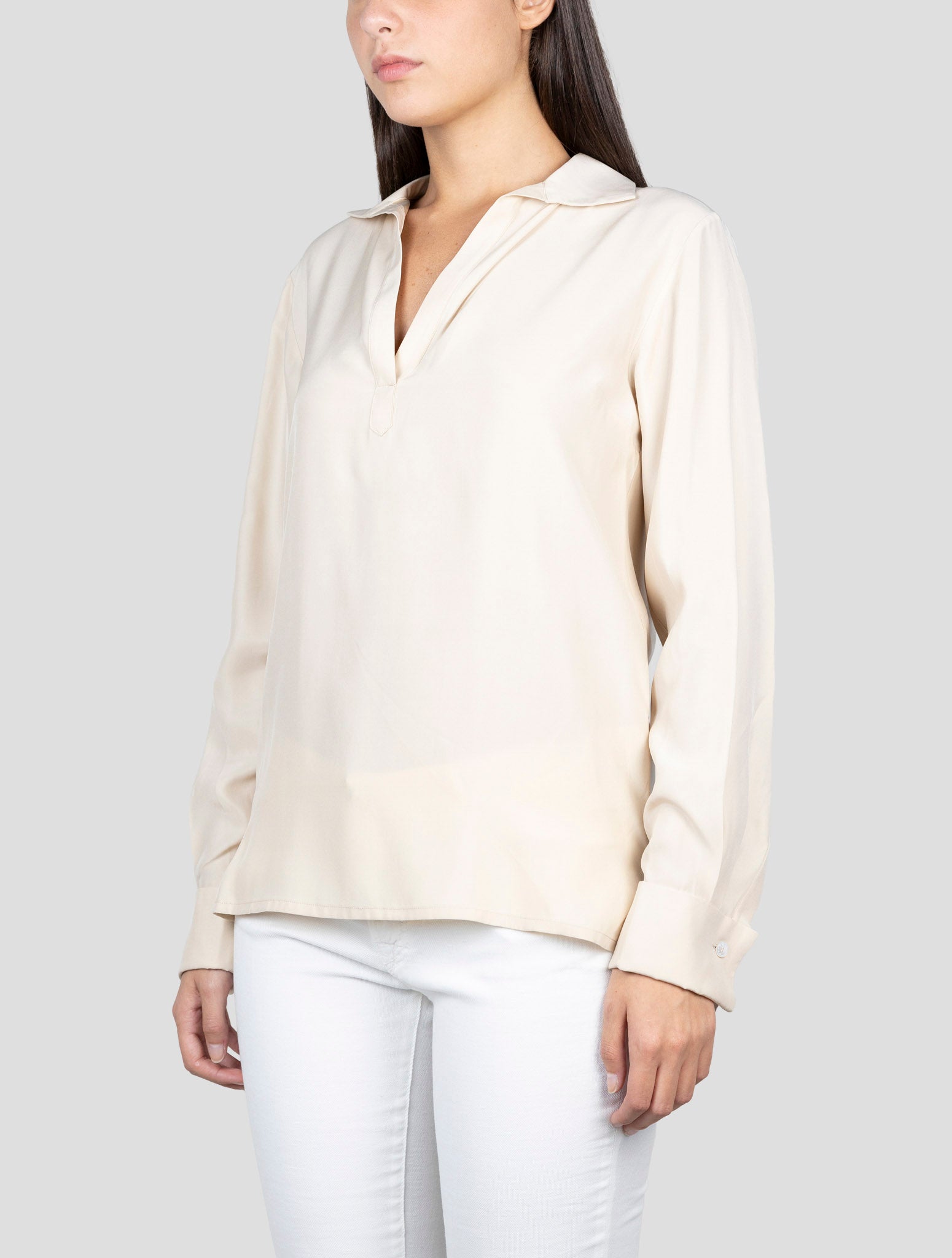 Kiton Beige Silk Shirt