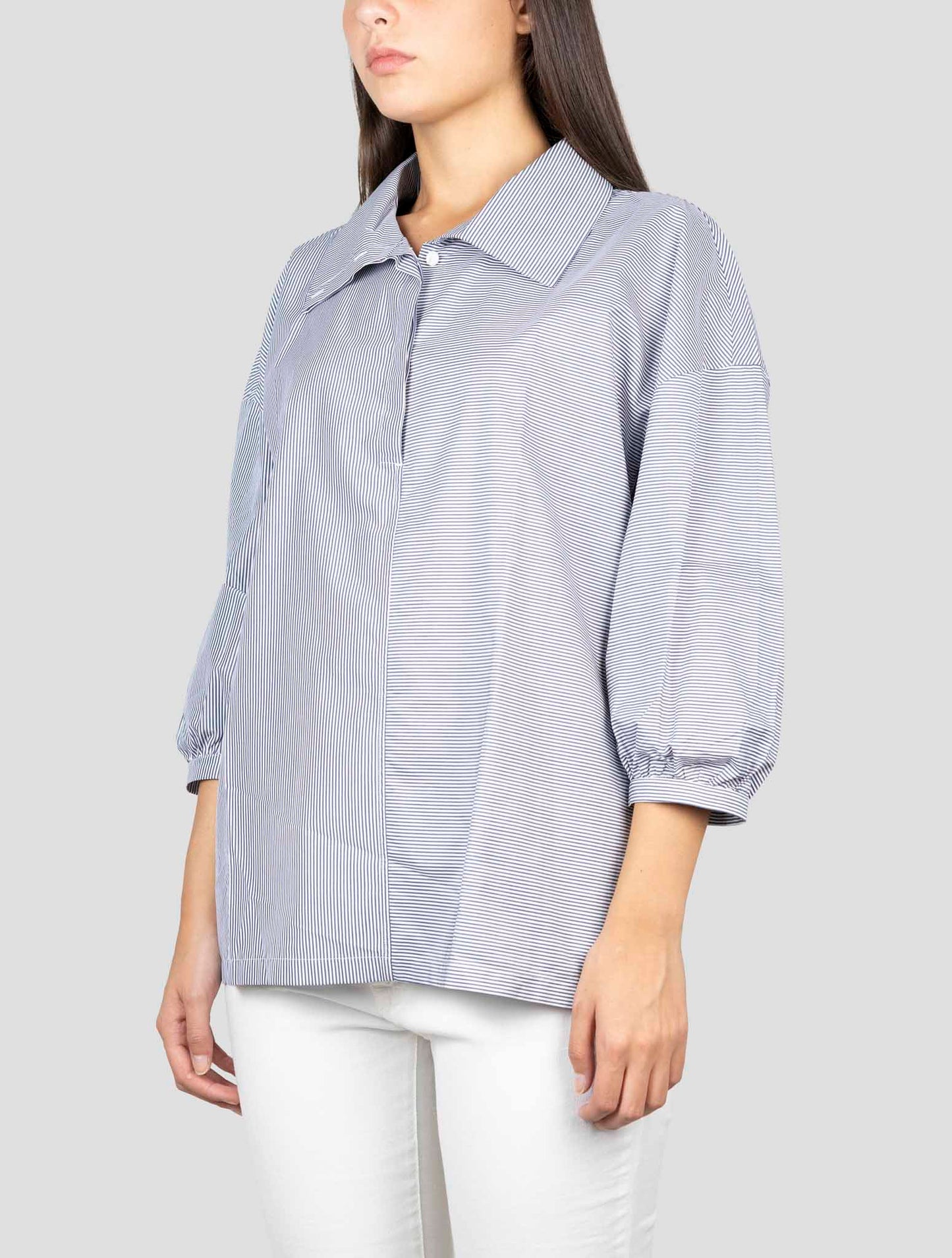 Kiton Blue White  Cotton Shirt