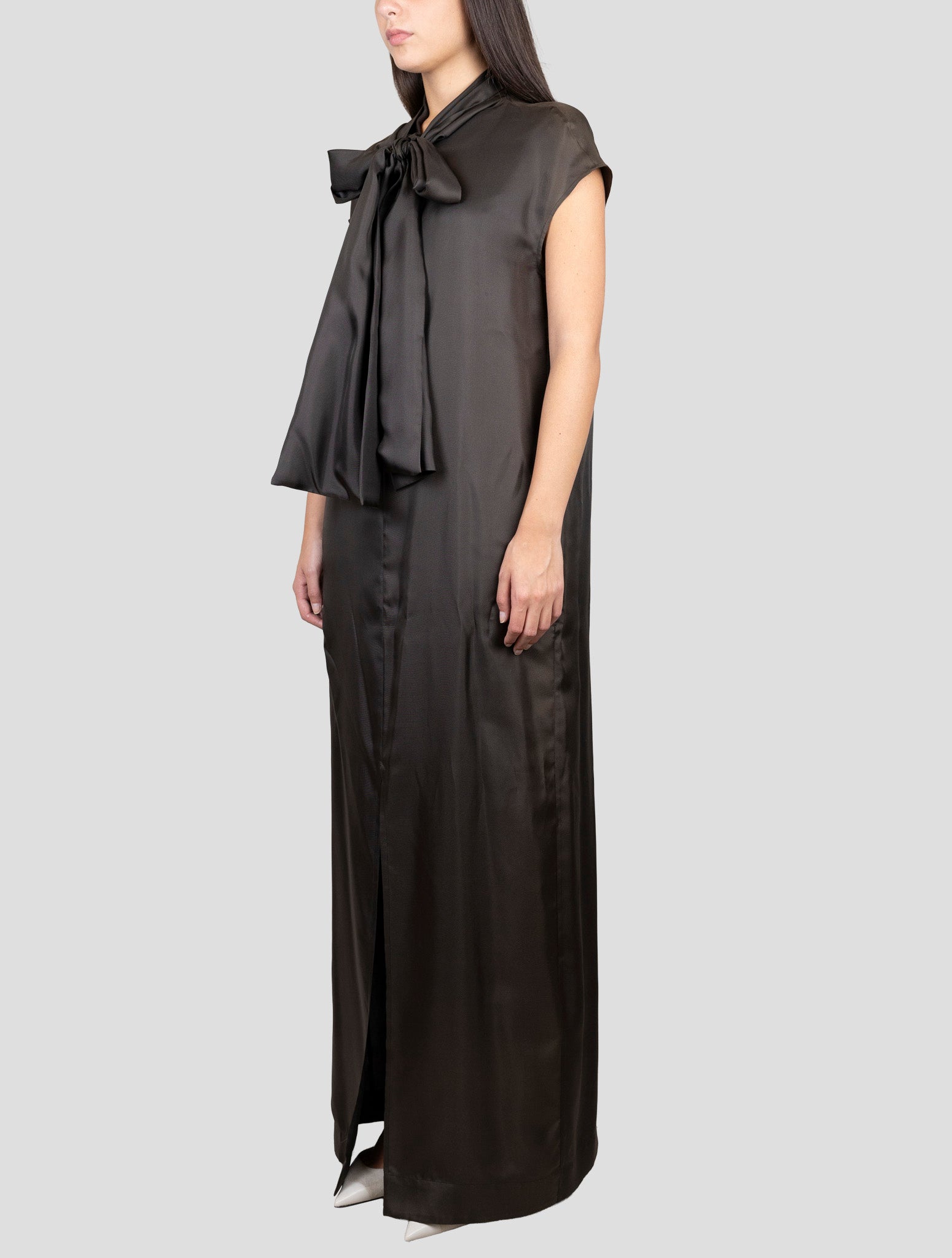Kiton Brown Silk Dress
