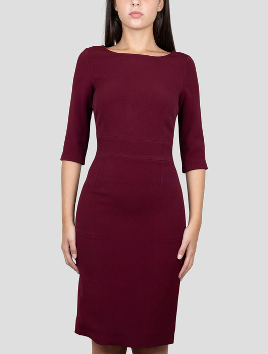 Kiton Burgundy Acetate Viscose Ea Dress