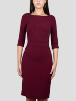 Kiton Burgundy Acetate Viscose Ea Dress