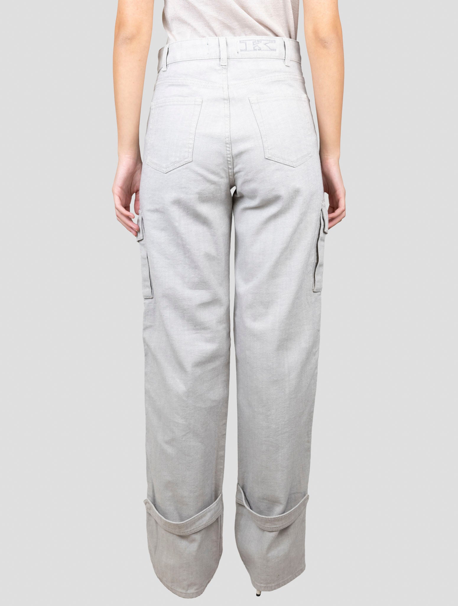 Kiton Light Gray Cotton Ea Cargo Jeans