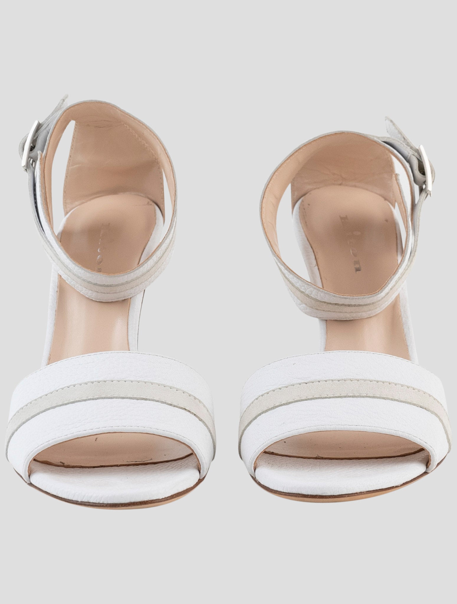Kiton White Leather Slingback