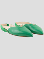 Kiton Green Leather Slingback
