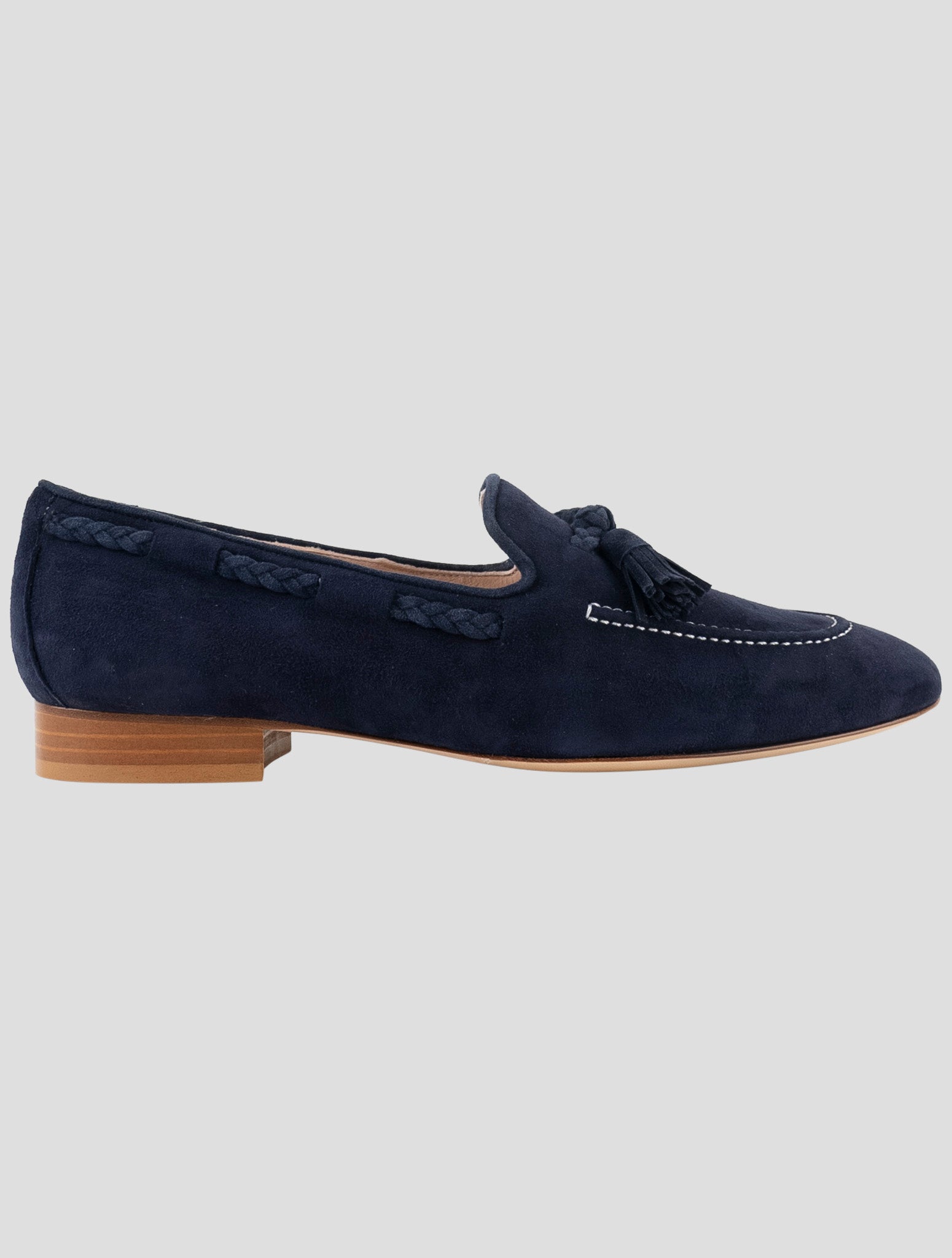 Kiton Blue Leather Suede Loafers