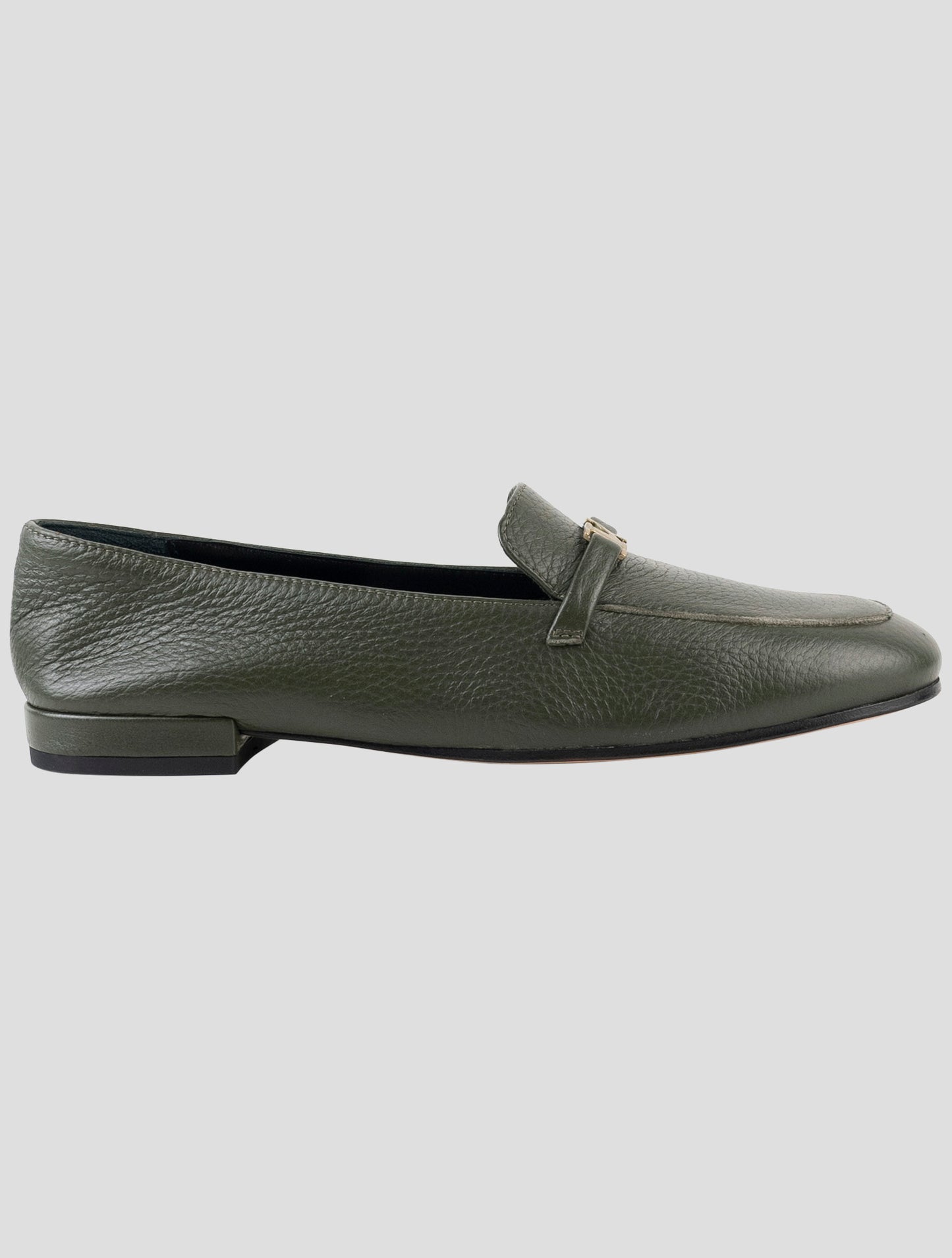 Kiton Green Leather Loafers
