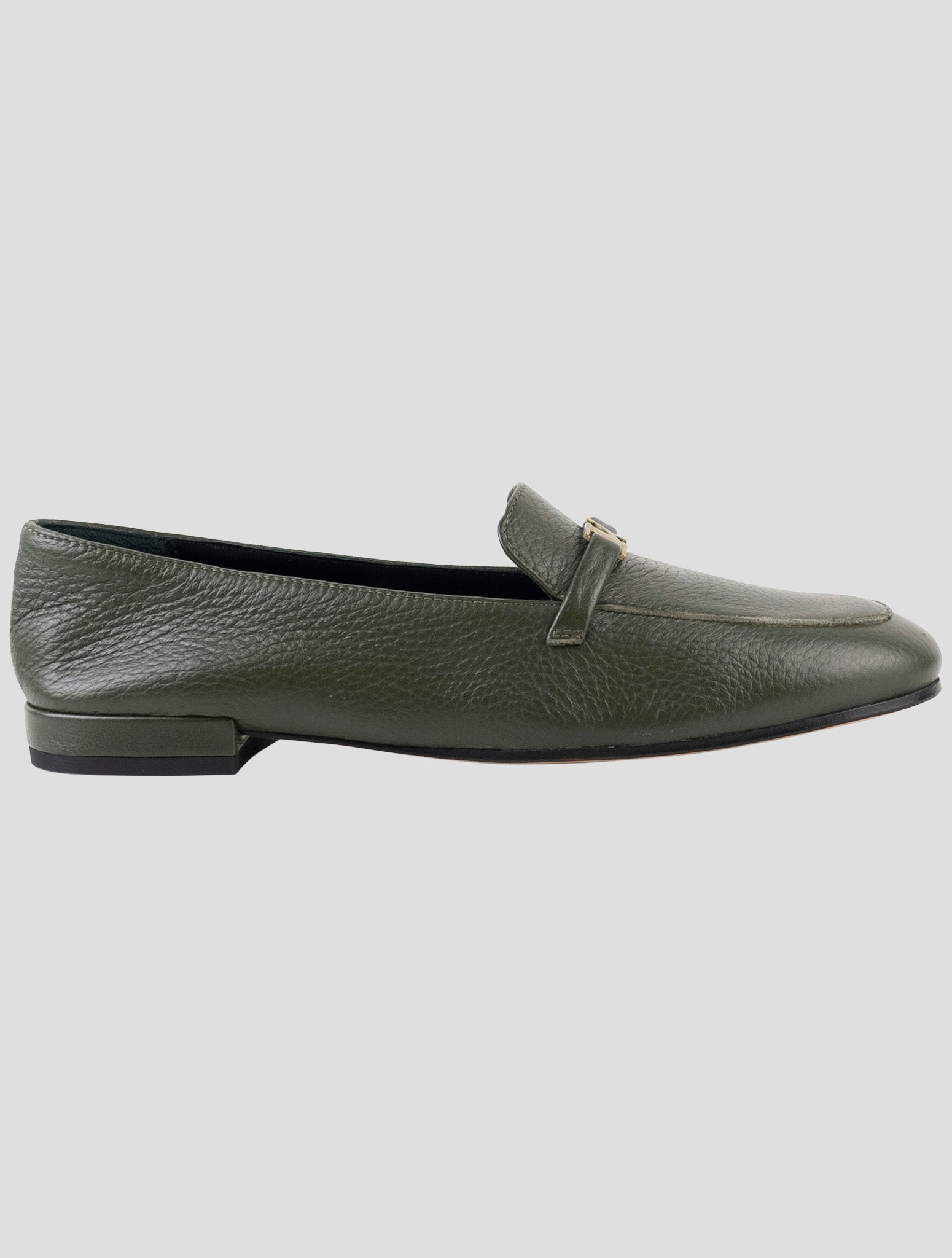 Kiton Green Leather Loafers