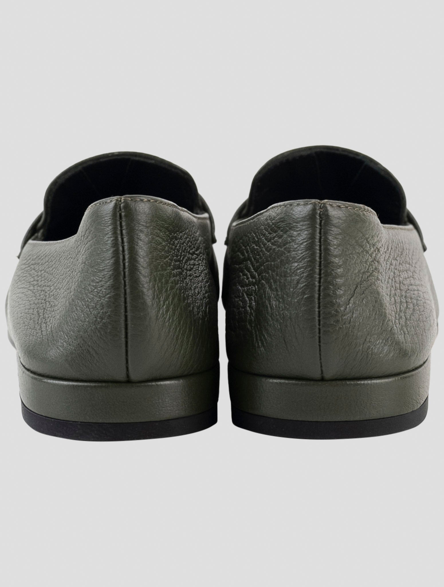 Kiton Green Leather Loafers
