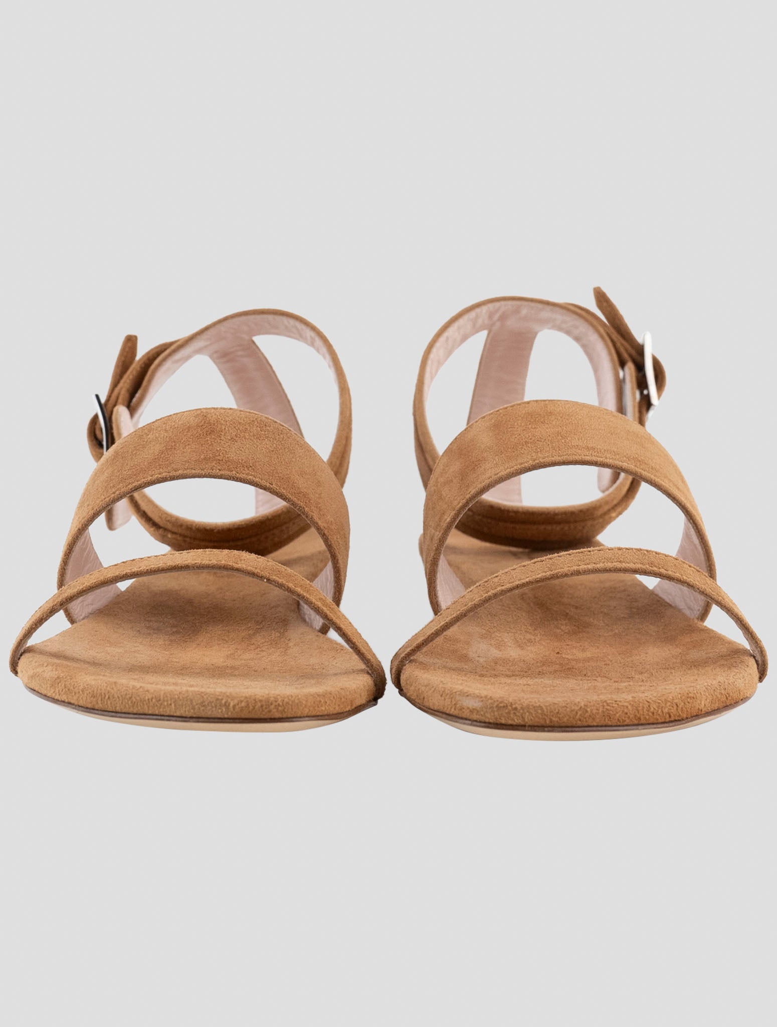 Kiton Brown Leather Suede Slingback