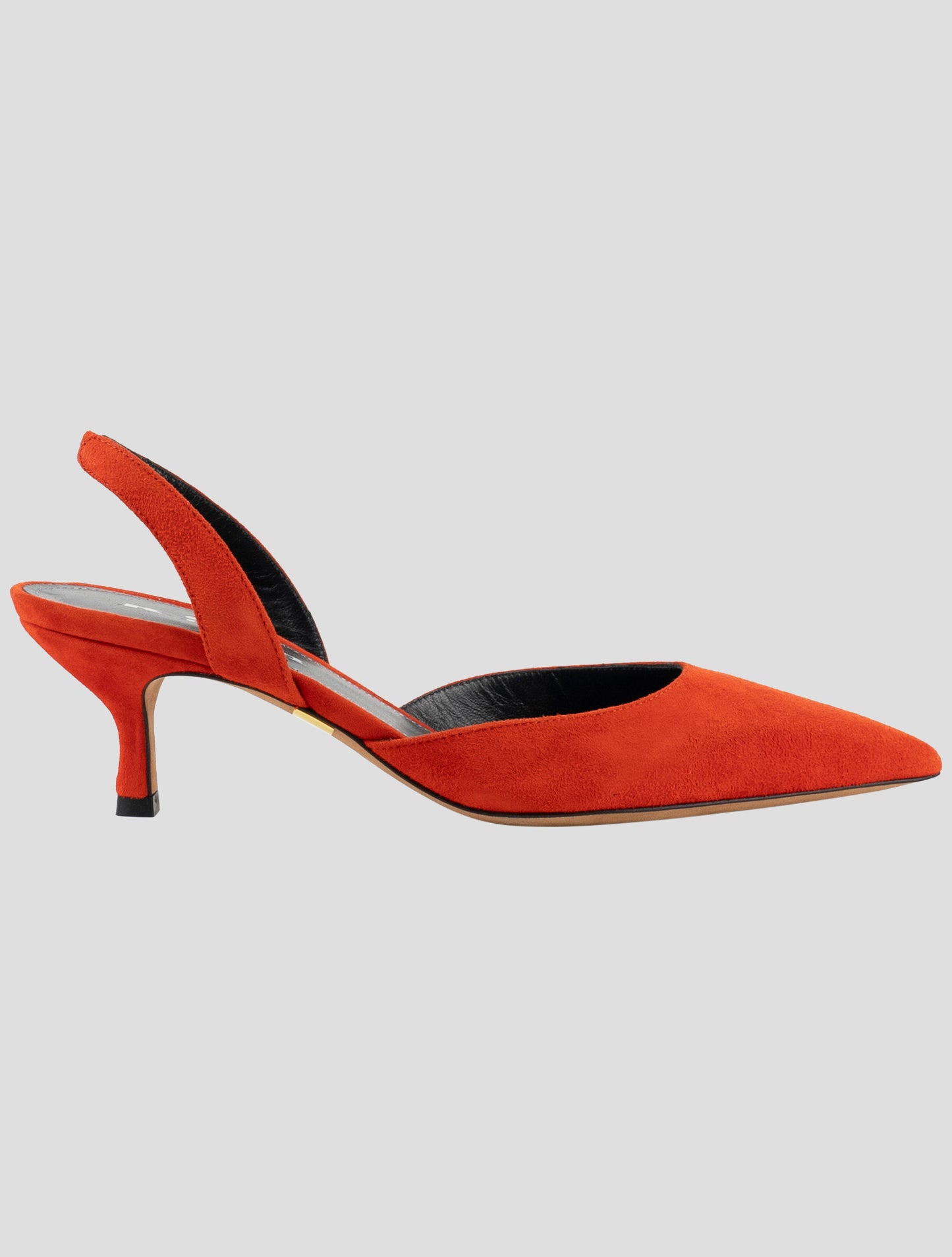 Kiton Red Leather Suede Slingback