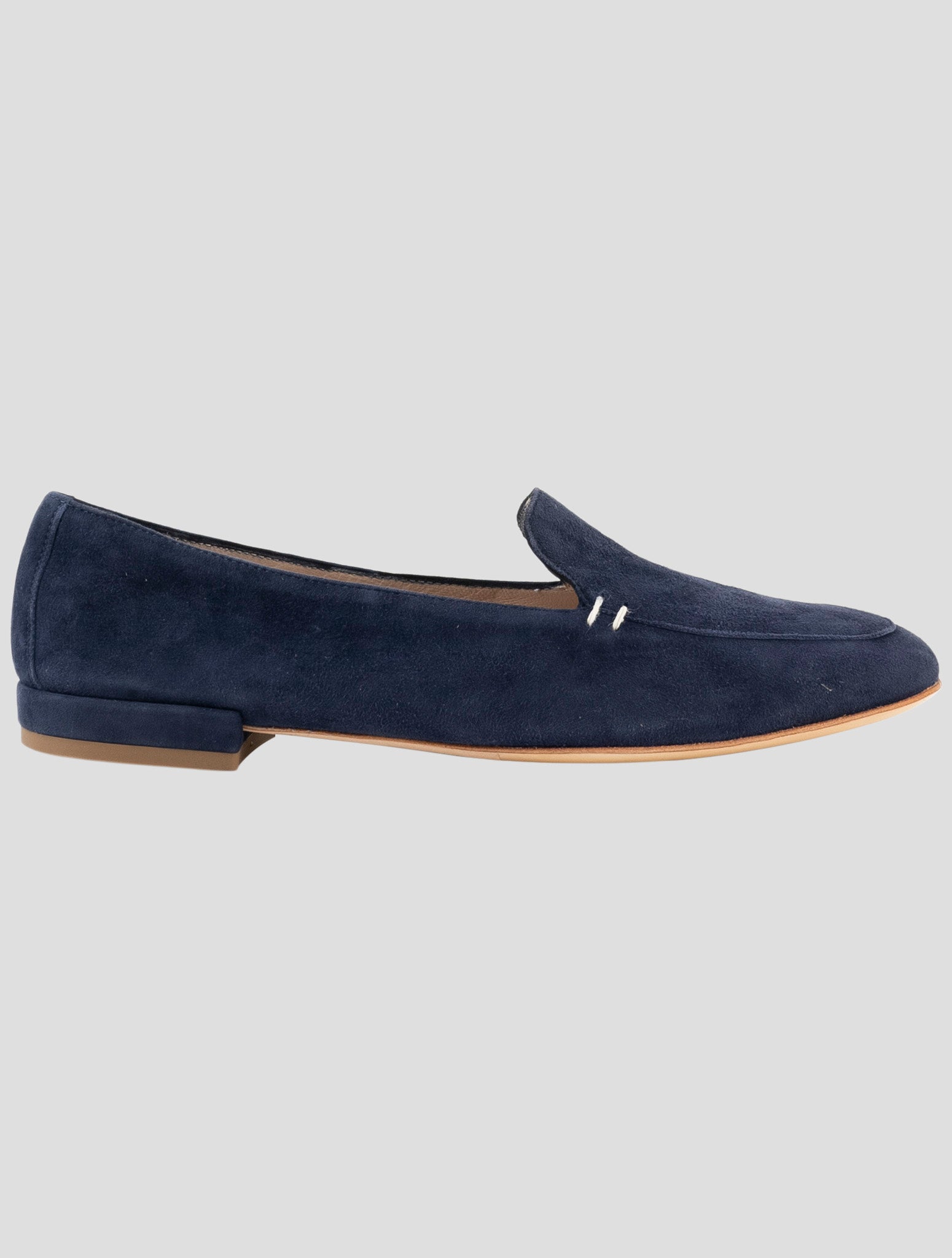 Kiton Blue Leather Suede Loafers