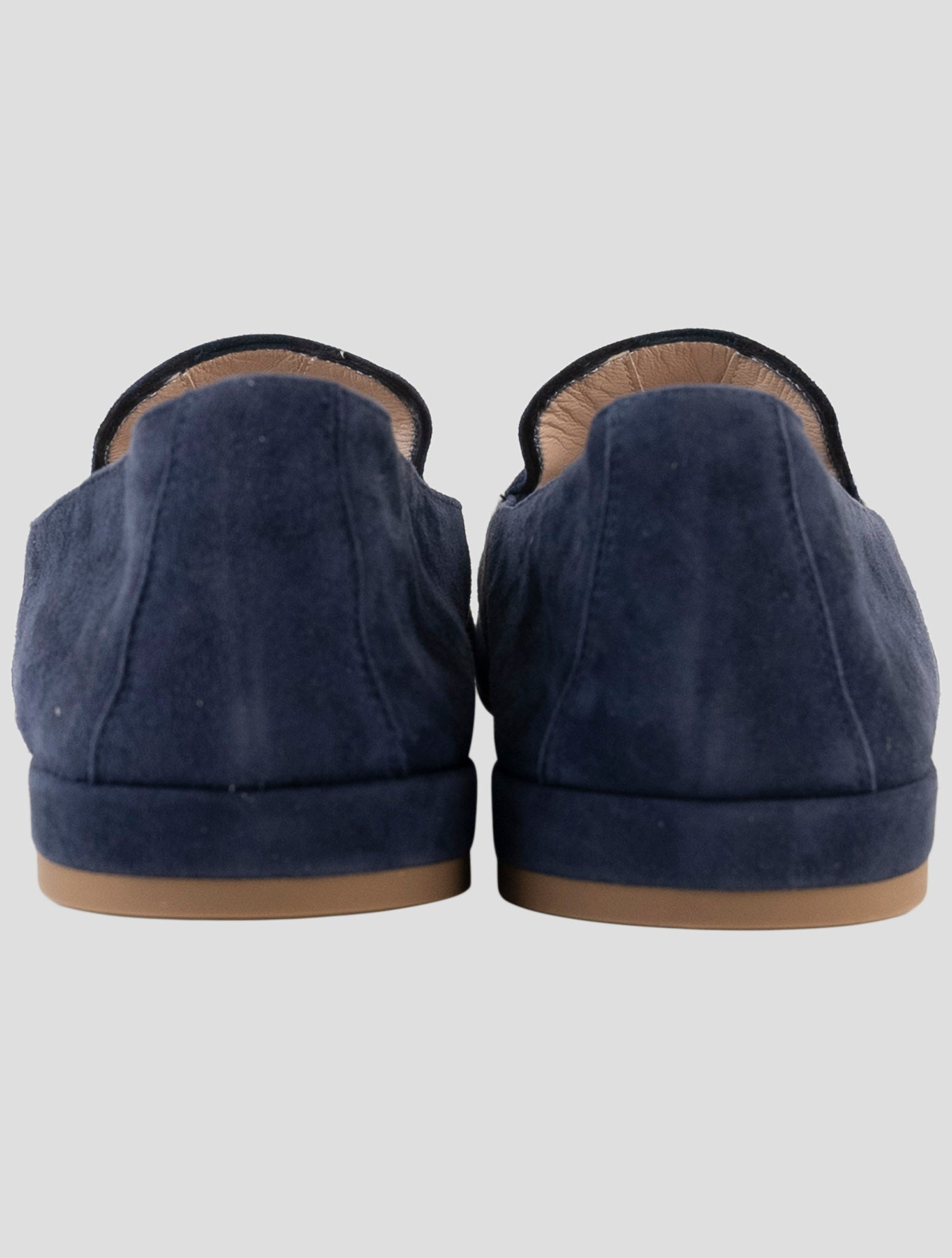 Kiton Blue Leather Suede Loafers