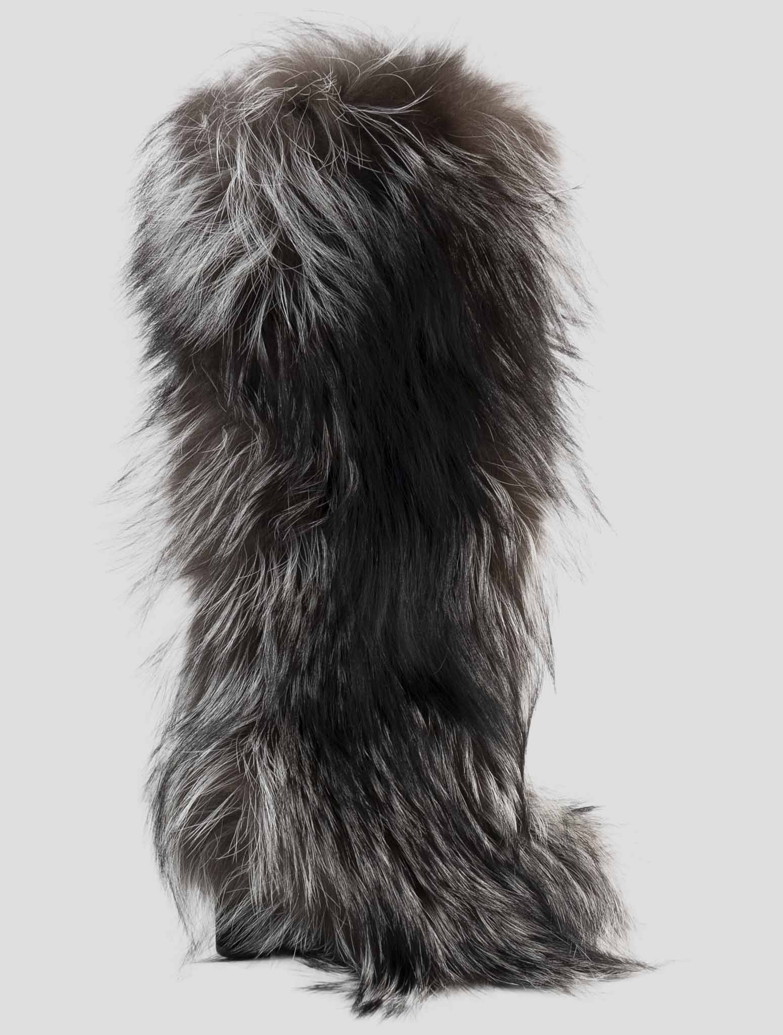 Kiton Brown White Fox Boots