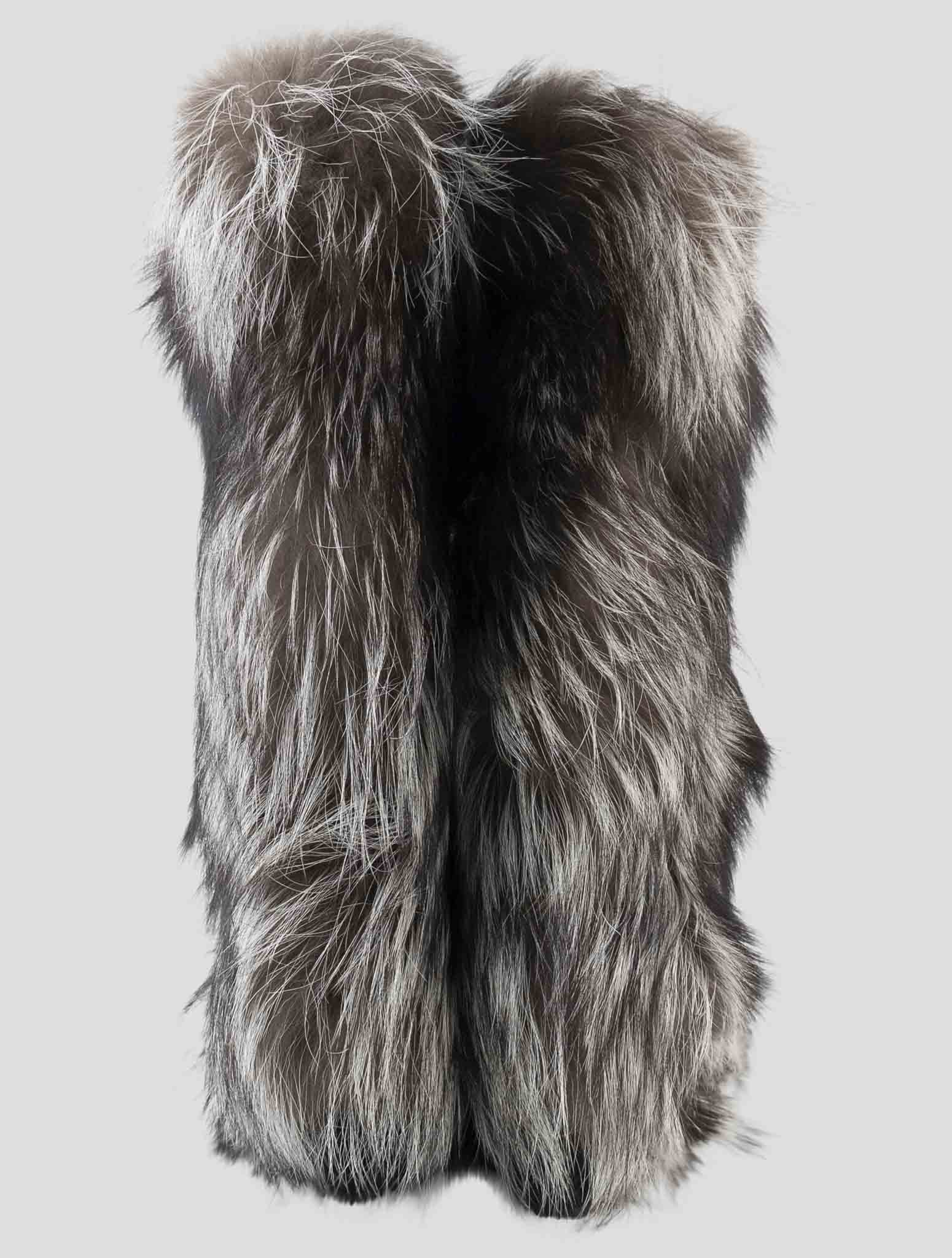 Kiton Brown White Fox Boots