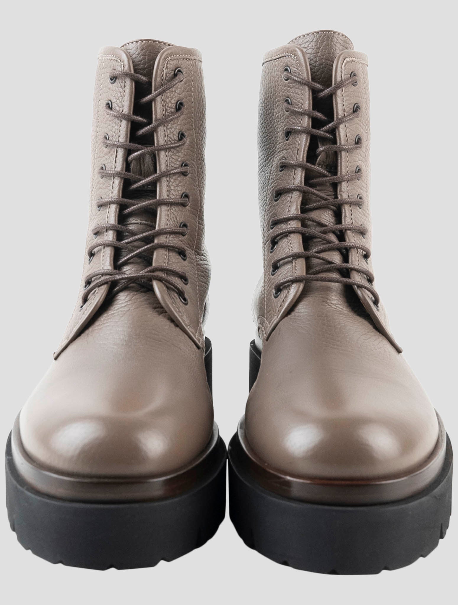 Kiton Taupe Leather Boots