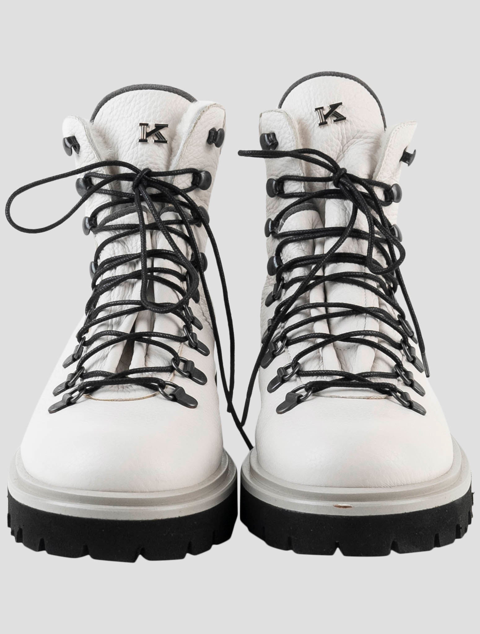 Kiton White Leather Boots