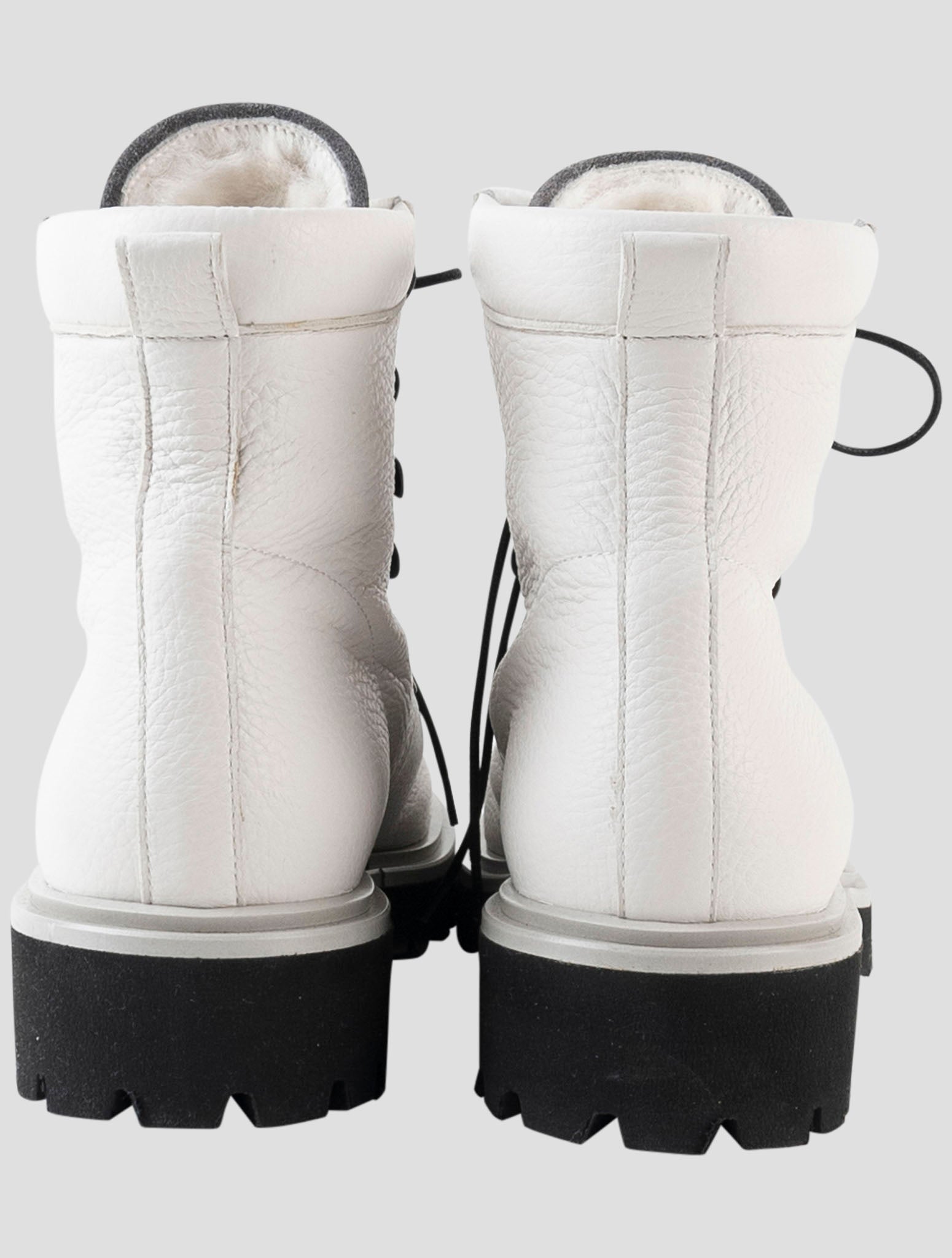 Kiton White Leather Boots