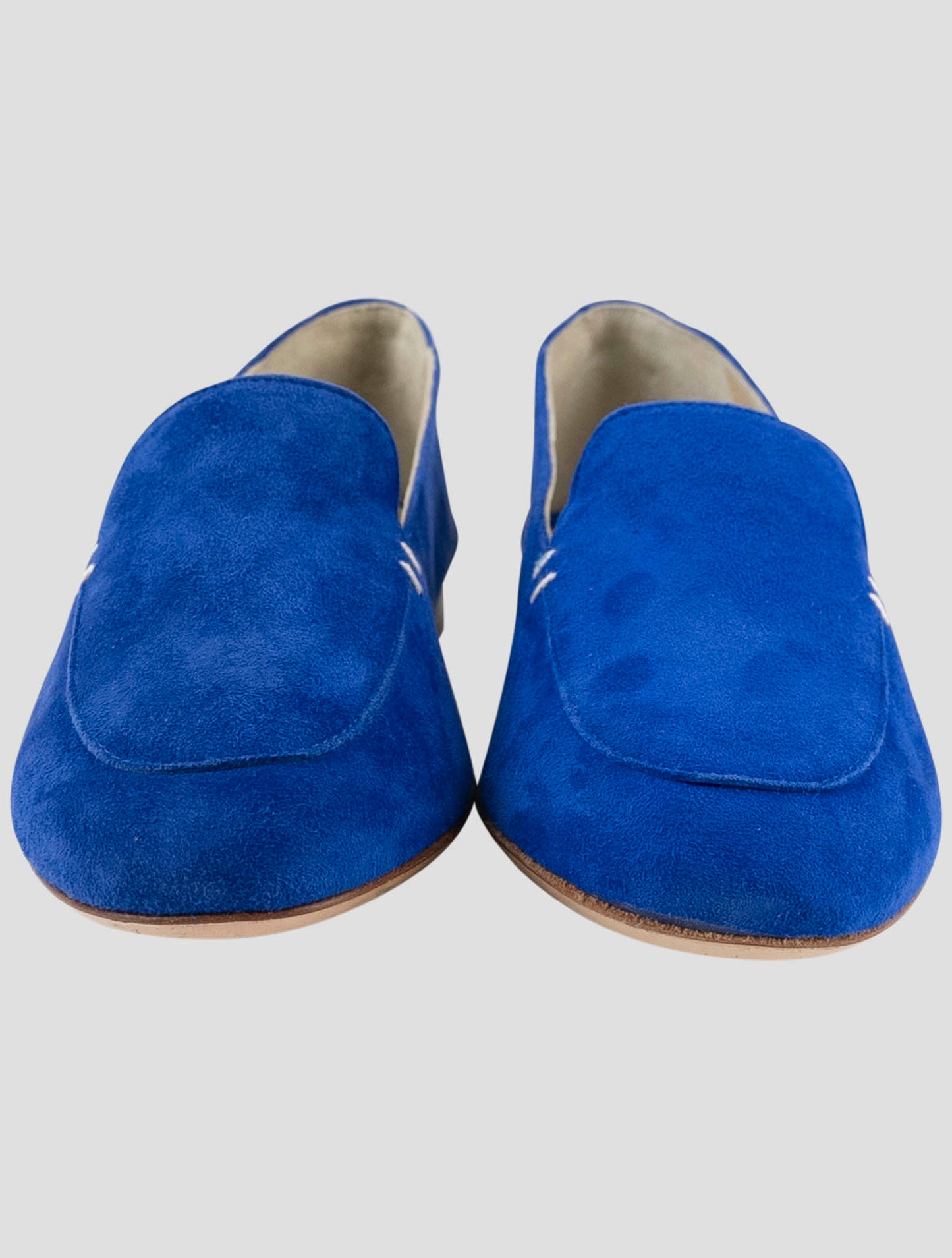 Kiton Blue Leather Suede Loafers
