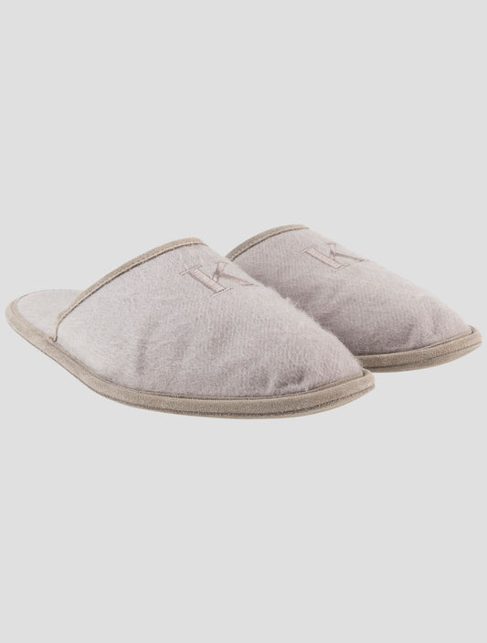 Kiton Beige Cashmere Slippers