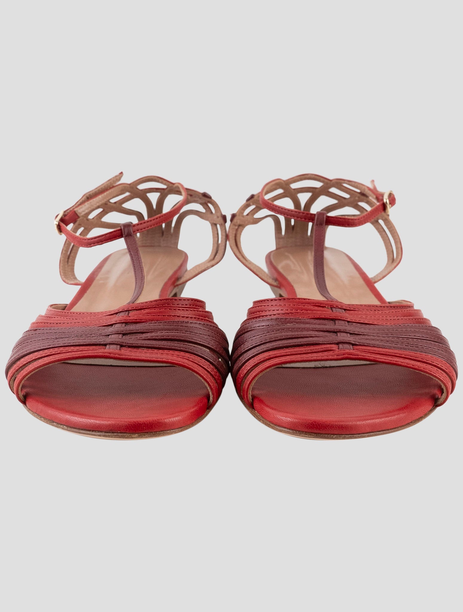 Kiton Red Leather Slingback
