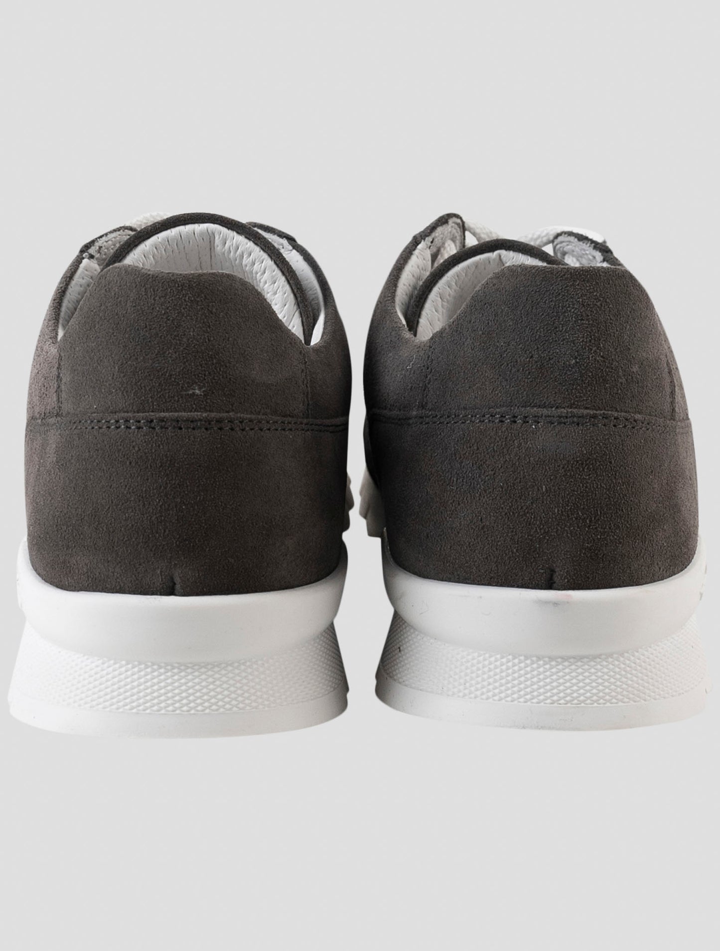 Kiton Gray Leather Suede Sneakers