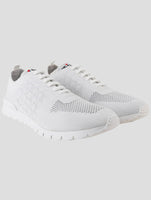 Kiton White Cotton Ea Sneakers