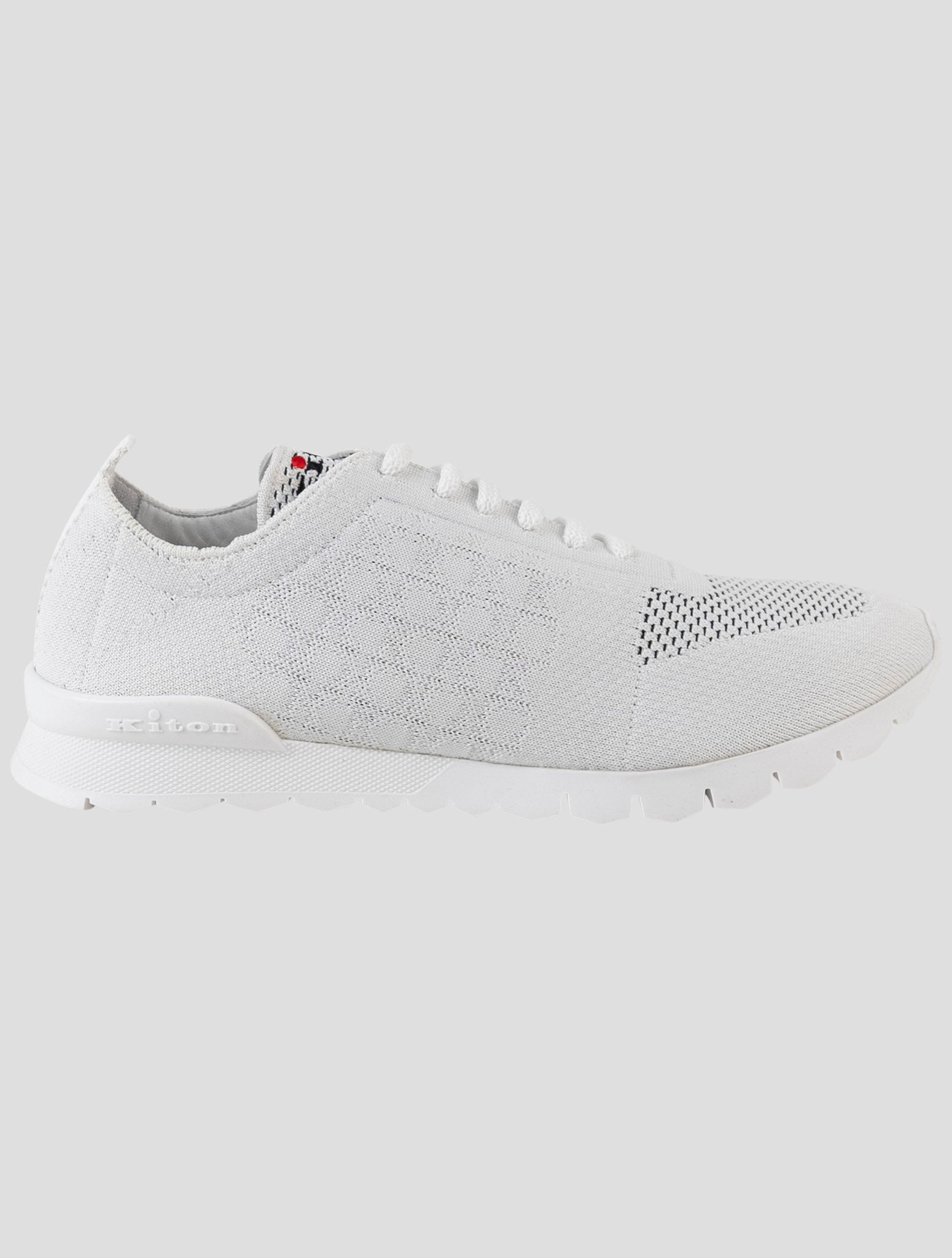 Kiton White Cotton Ea Sneakers