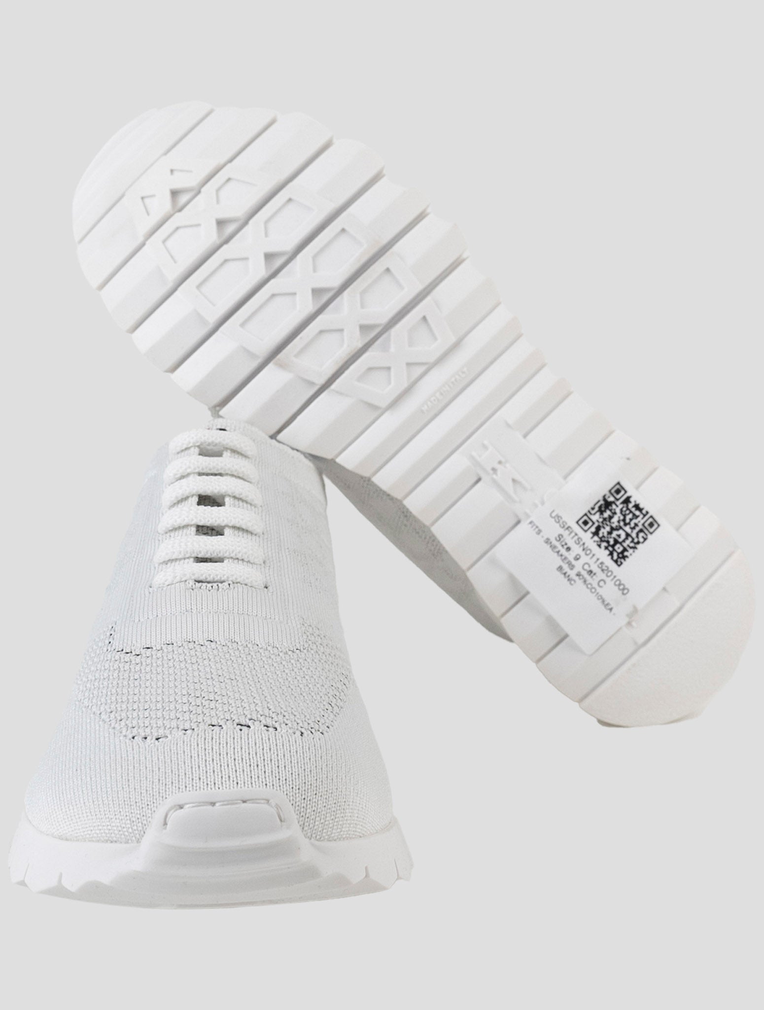 Kiton White Cotton Ea Sneakers