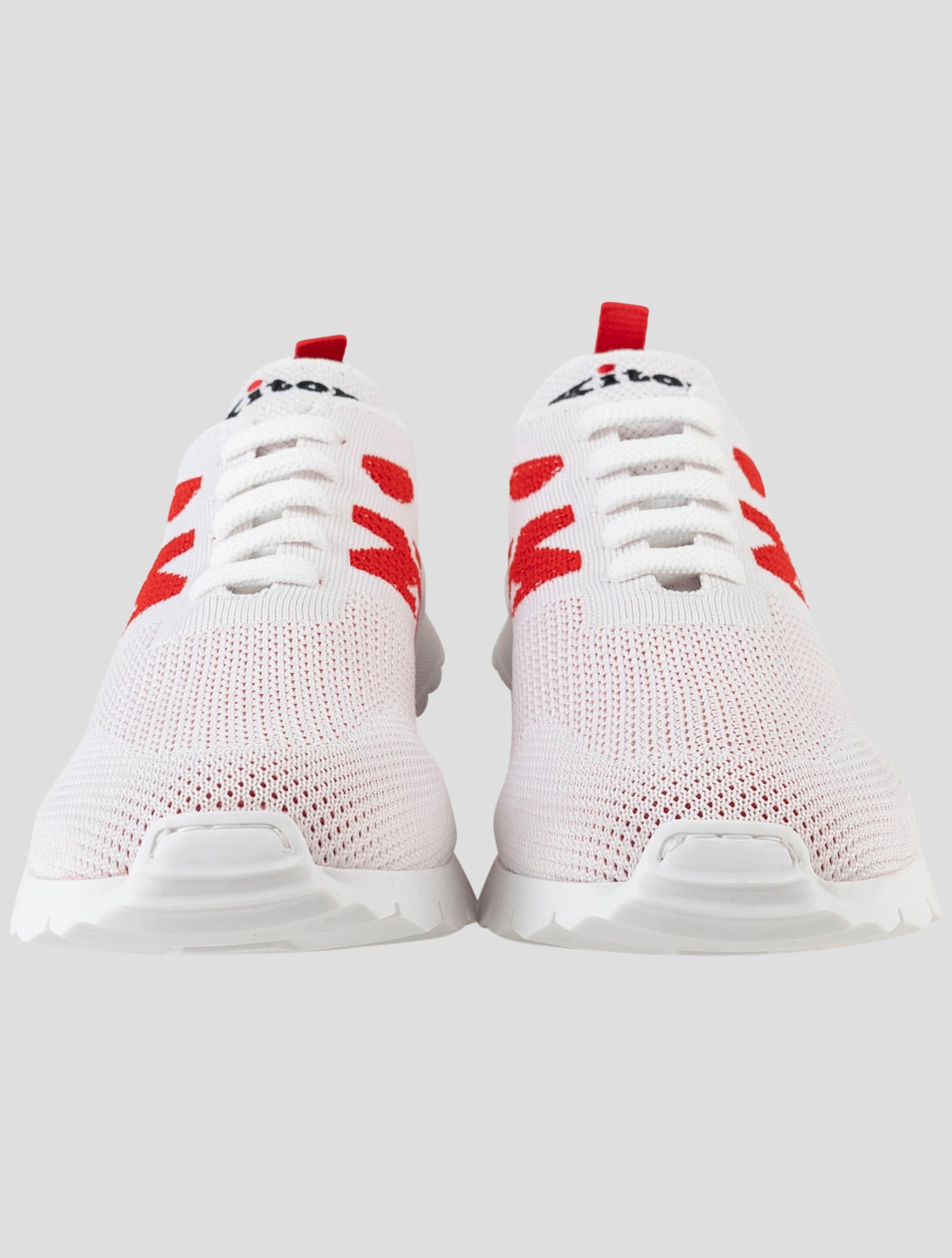 Kiton White Cotton Ea Sneakers