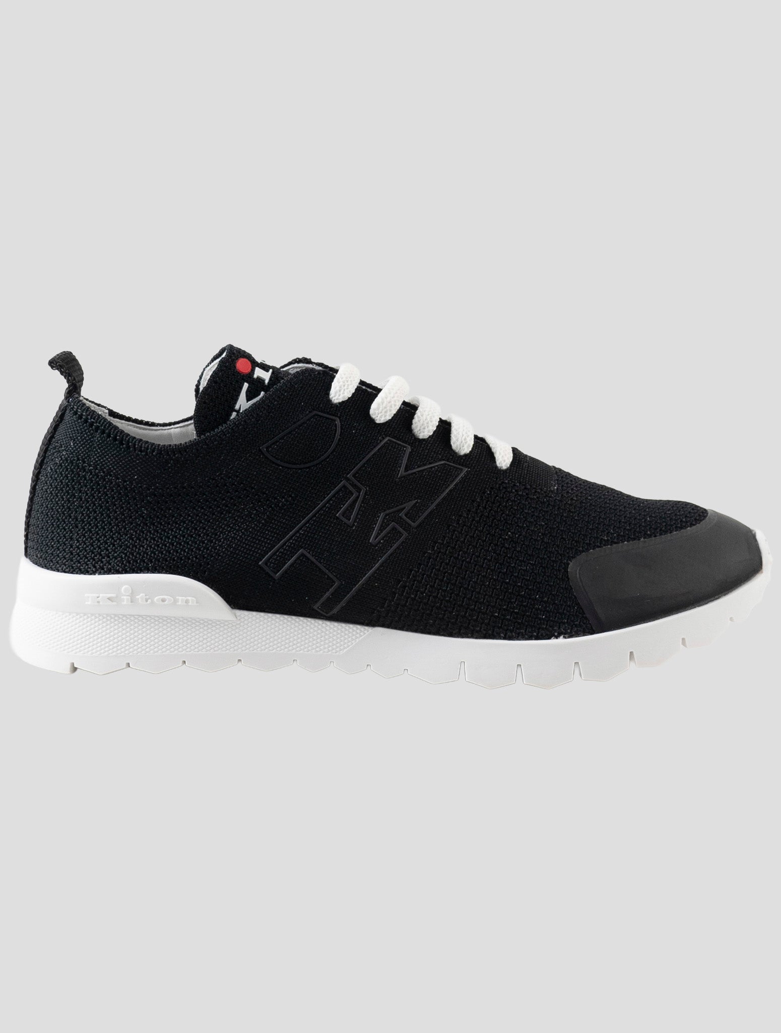 Kiton Black Cotton Ea Sneakers