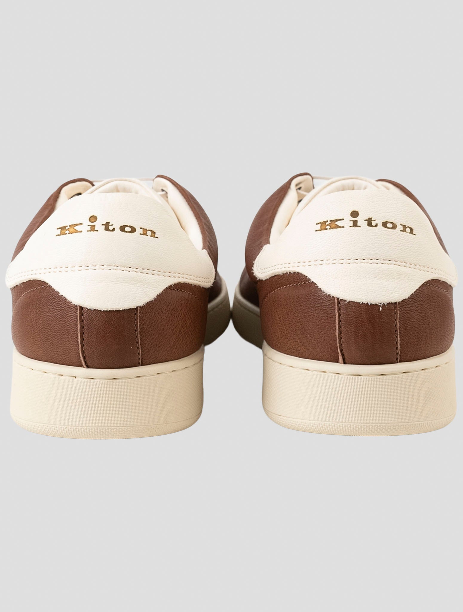 Kiton Brown Leather Sneakers