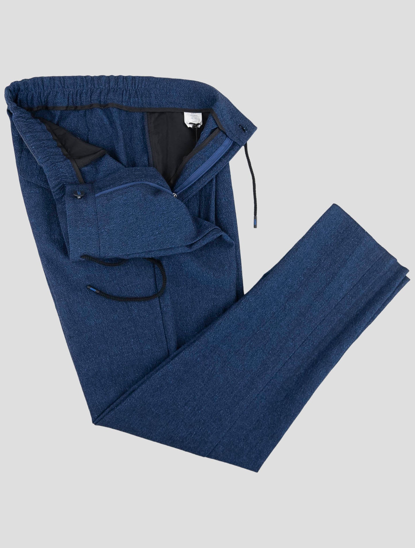 Kiton Knt Blue Virgin Wool Linen Pants