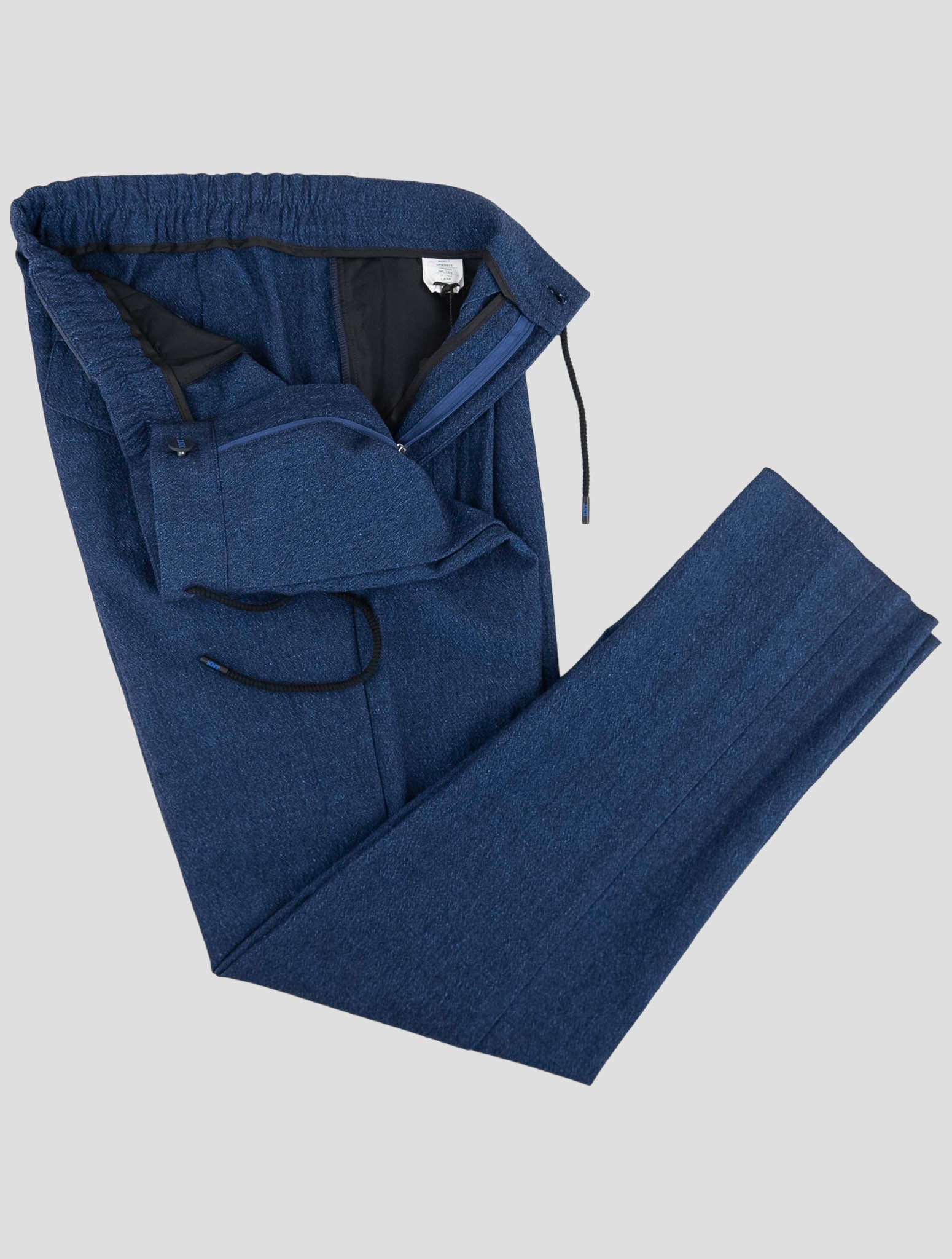 Kiton Knt Blue Virgin Wool Linen Pants