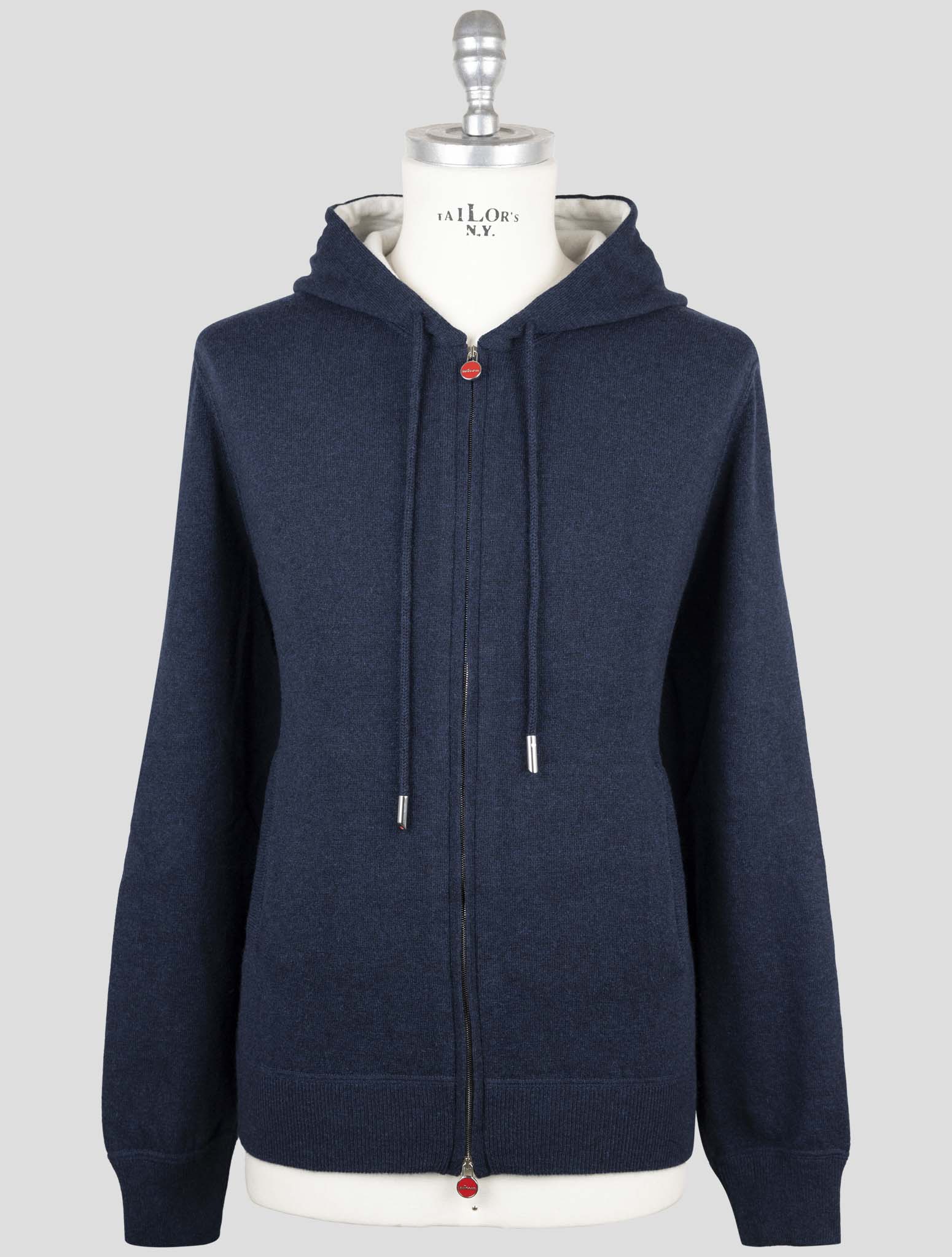 Kiton Blue Cashmere Sweater Full Zip