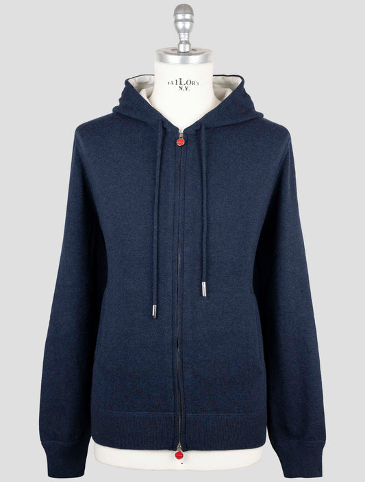 Kiton Blue Cashmere Sweater Full Zip