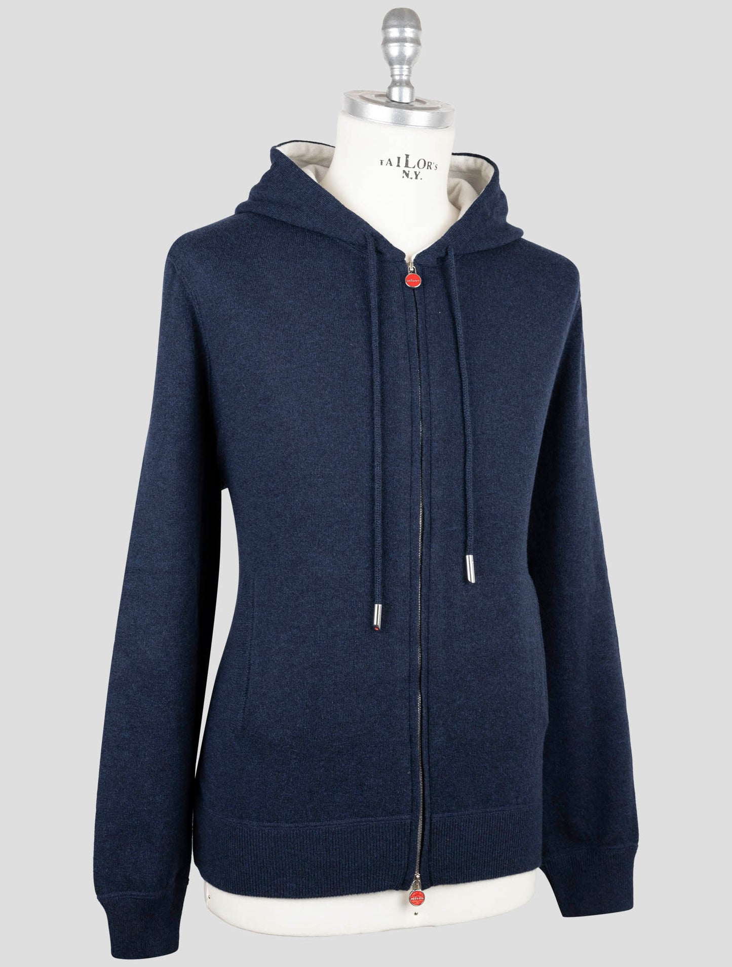Kiton Blue Cashmere Sweater Full Zip