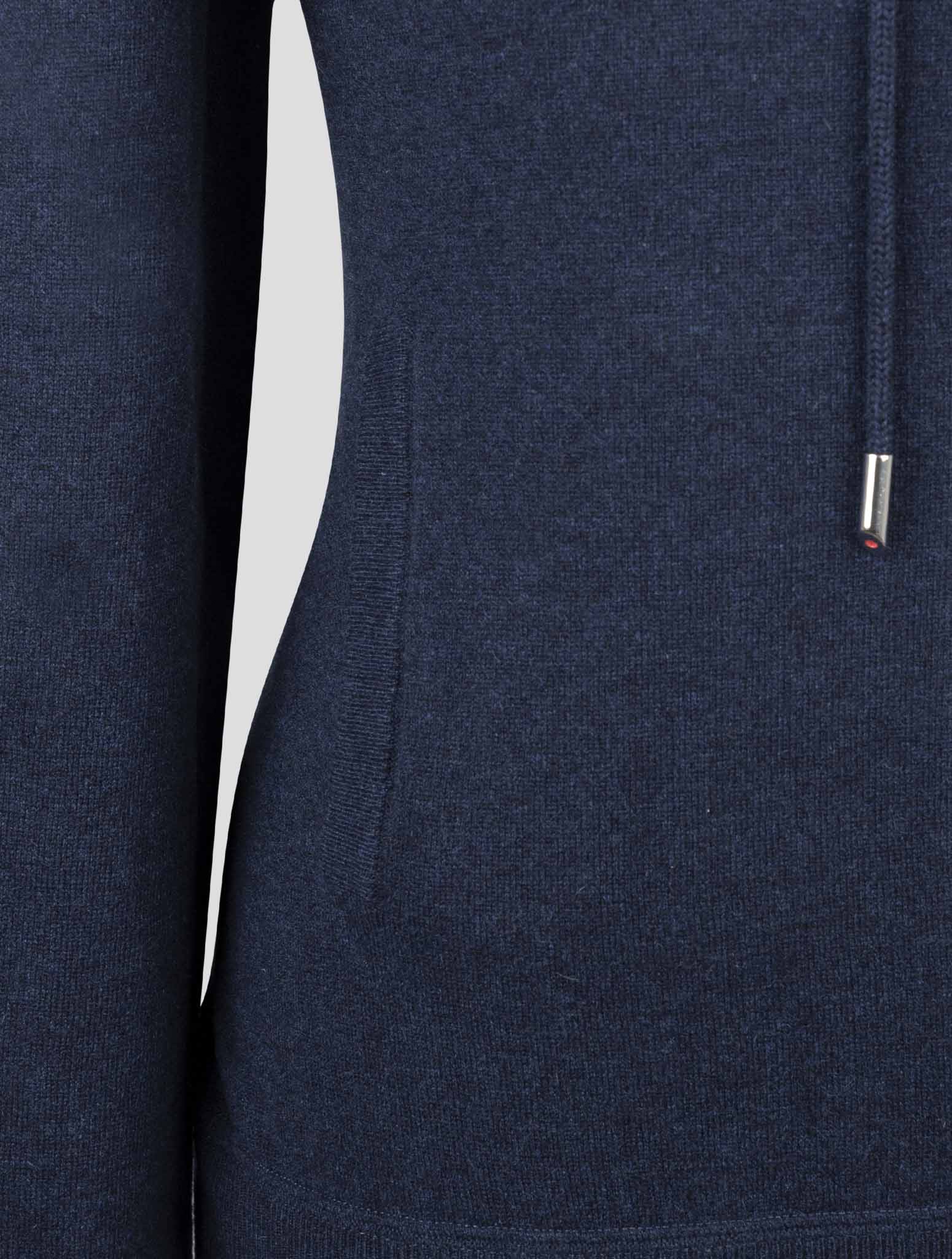 Kiton Blue Cashmere Sweater Full Zip