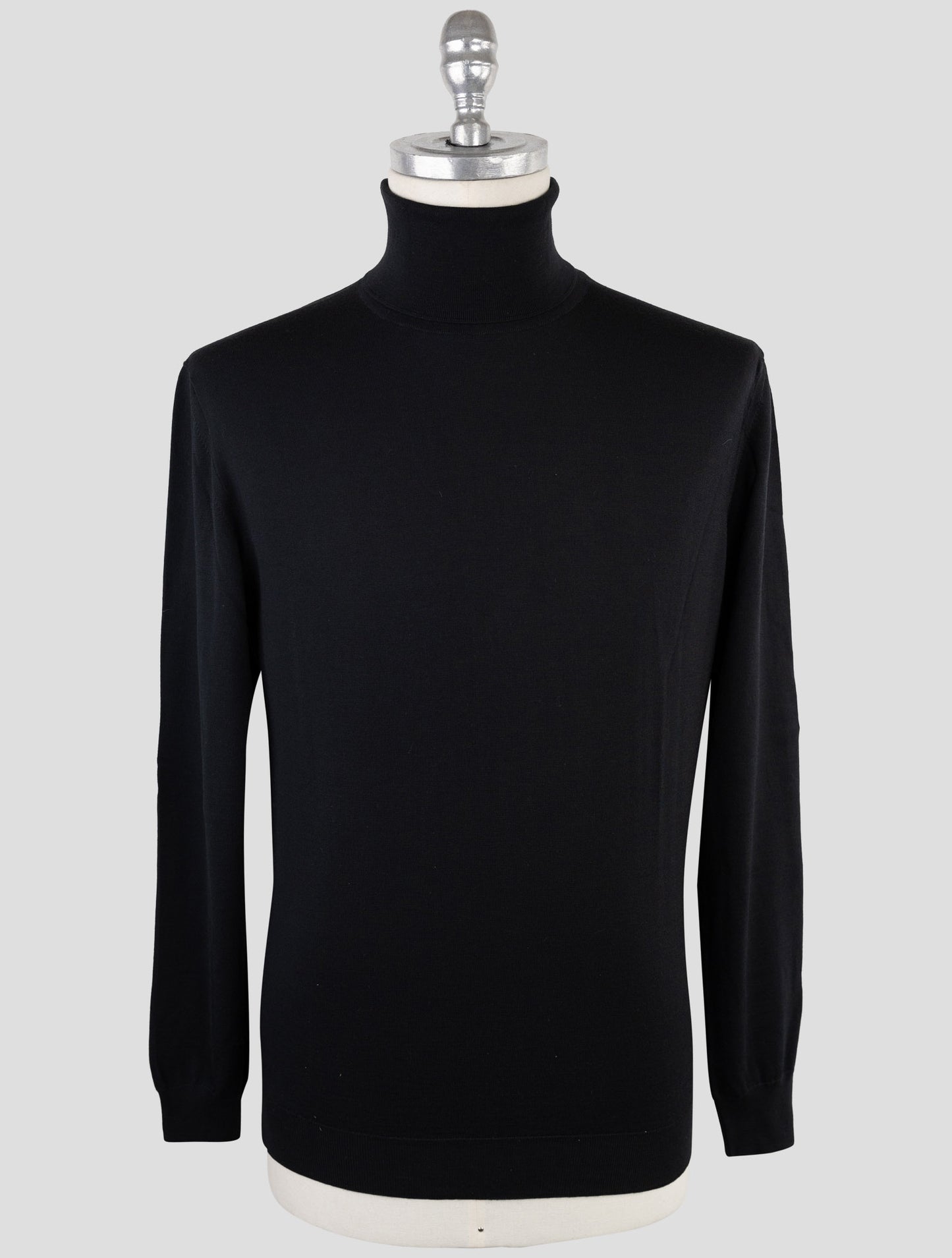 Kiton Dark Blue Cotton Sweater Turtleneck