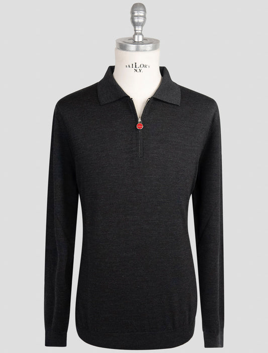 Kiton Dark Gray Wool Sweater Polo