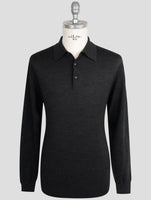 Kiton Dark Gray Wool Sweater Polo