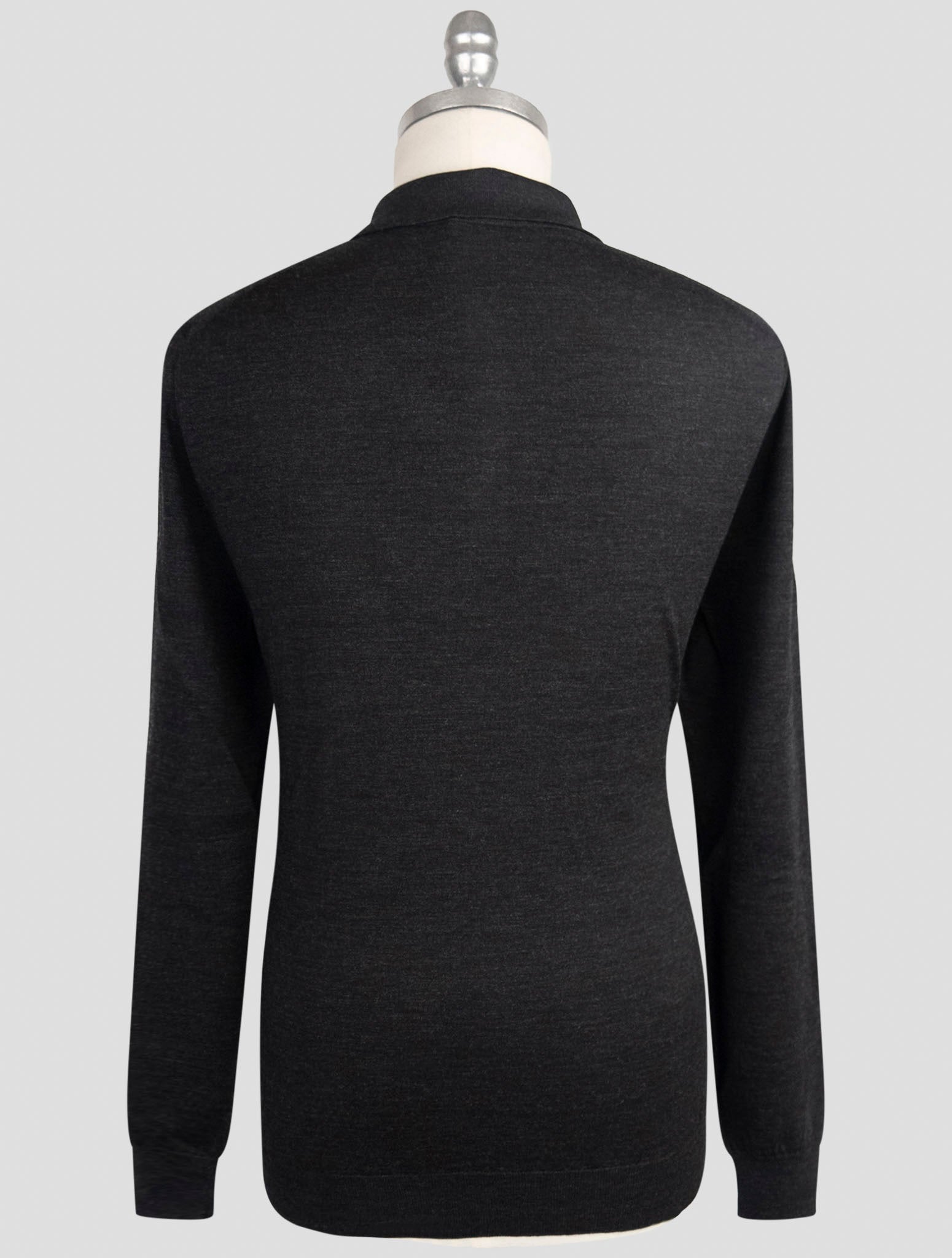 Kiton Dark Gray Wool Sweater Polo