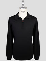 Kiton Black Wool Sweater Polo