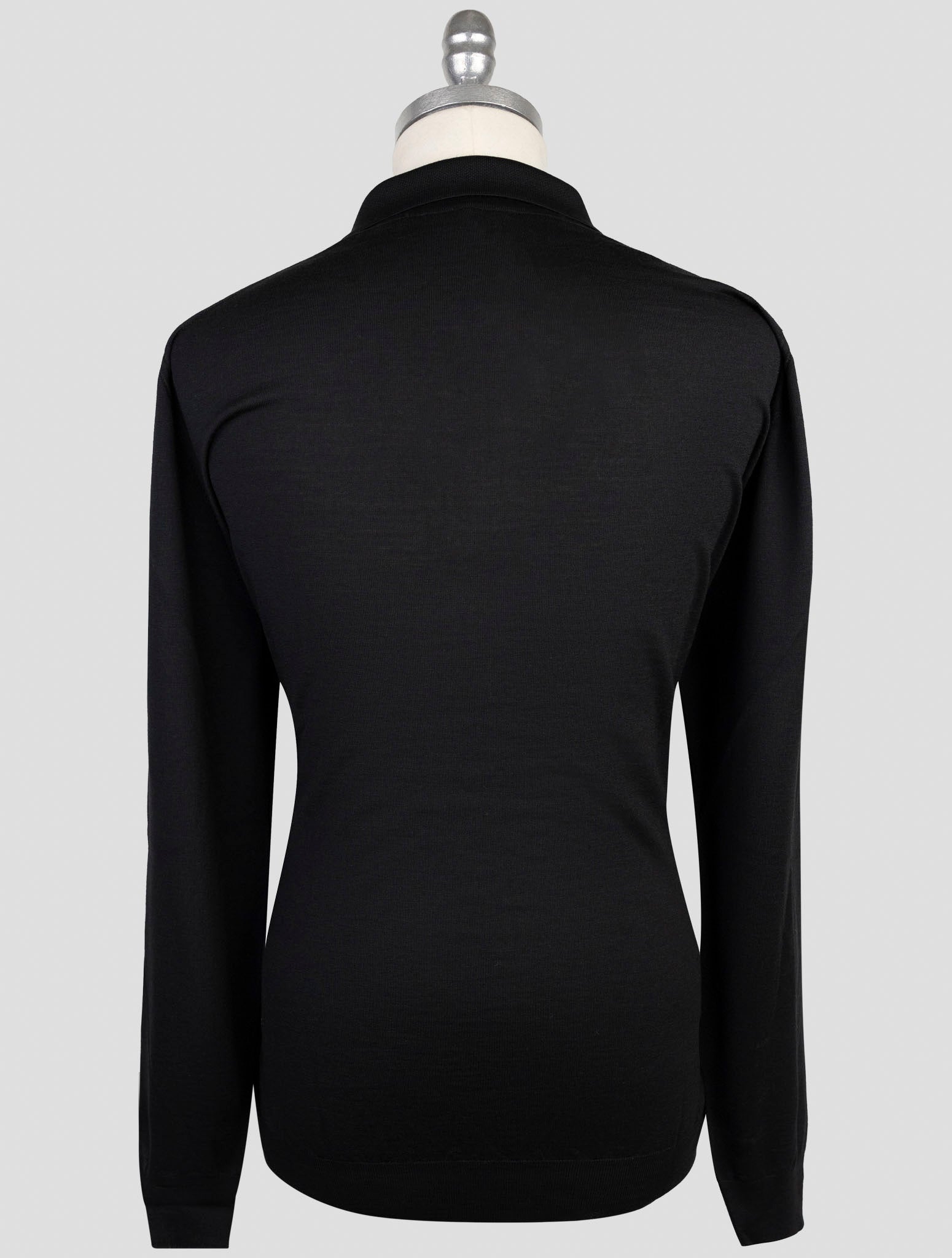 Kiton Black Wool Sweater Polo