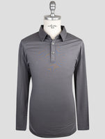 Kiton Gray Cotton Cashmere Sweater Polo
