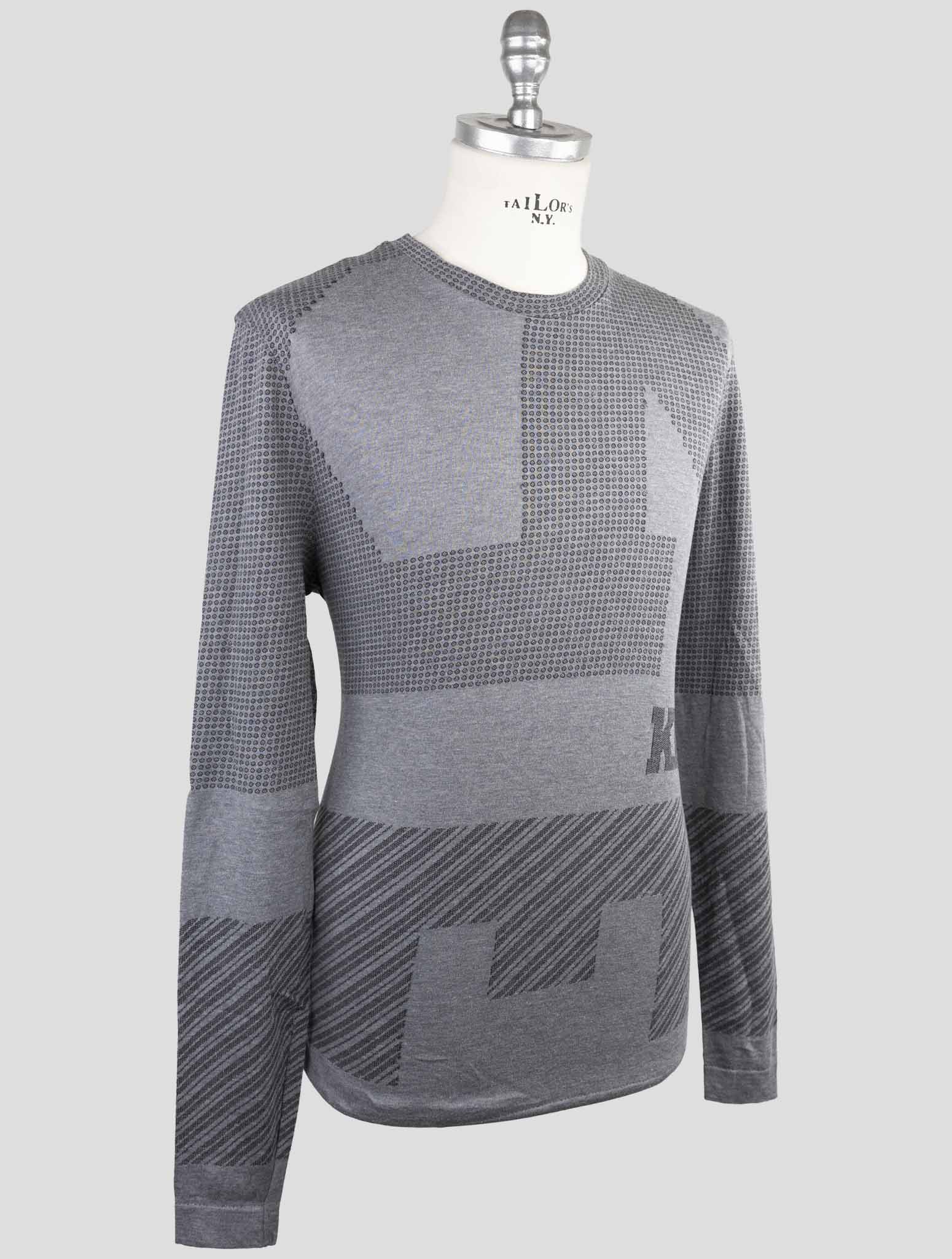 Kiton Knt Gray Cotton Sweater Crewneck