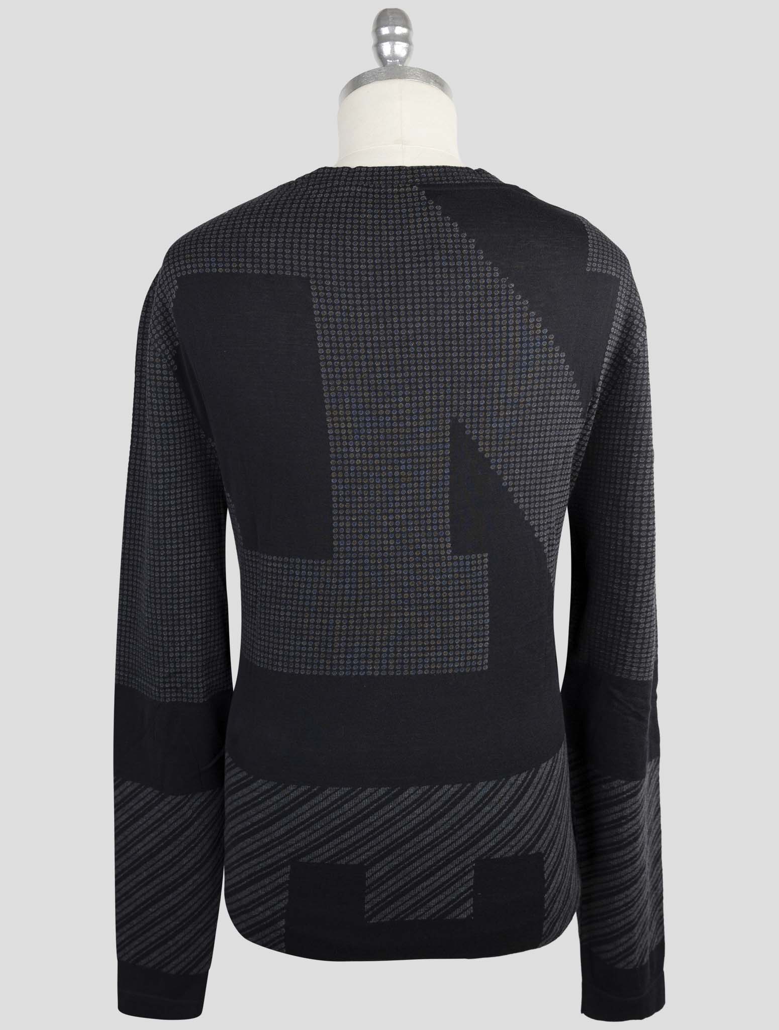 Kiton Knt Black Cotton Sweater Crewneck
