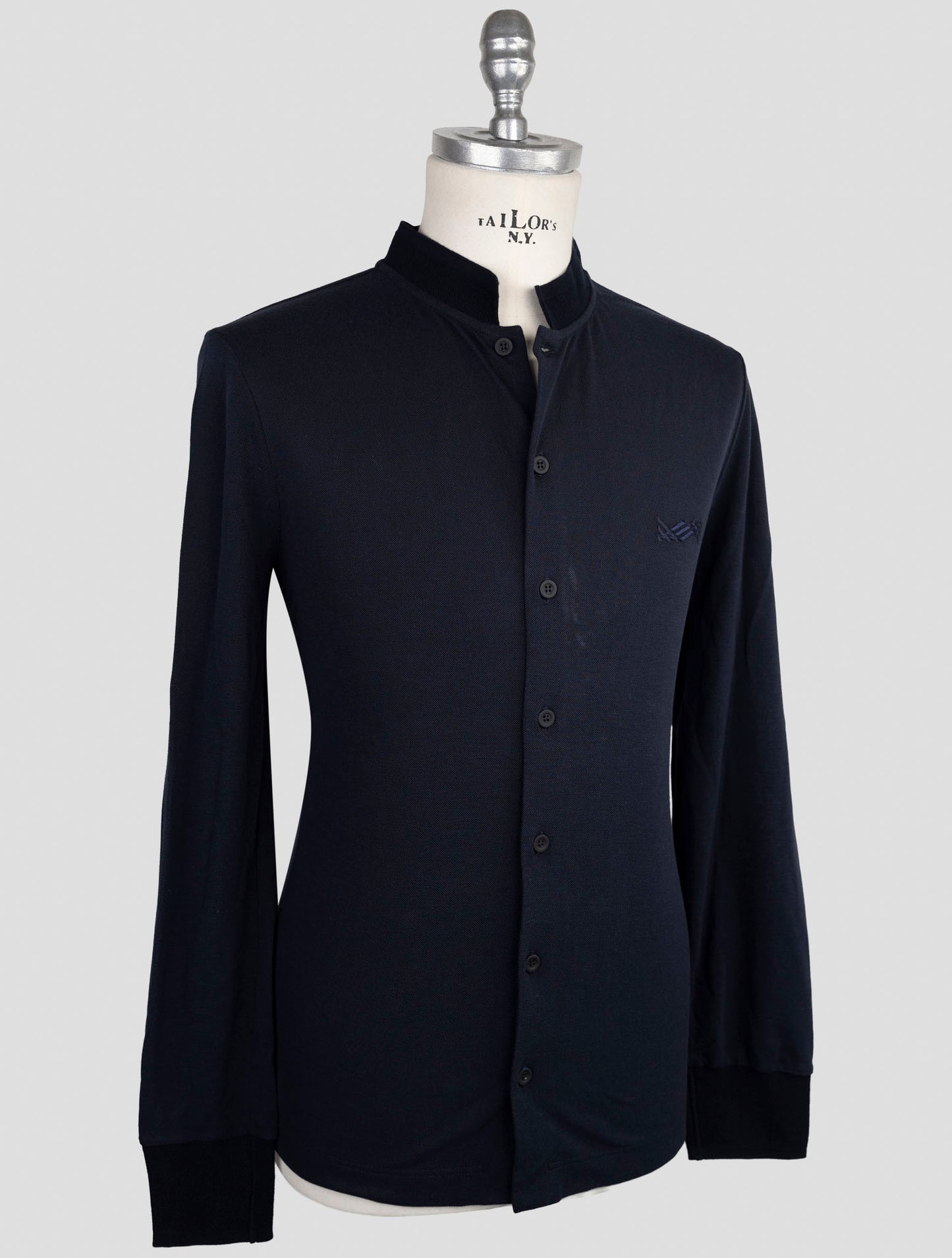 Kiton Knt Blue Cotton Silk Shirt