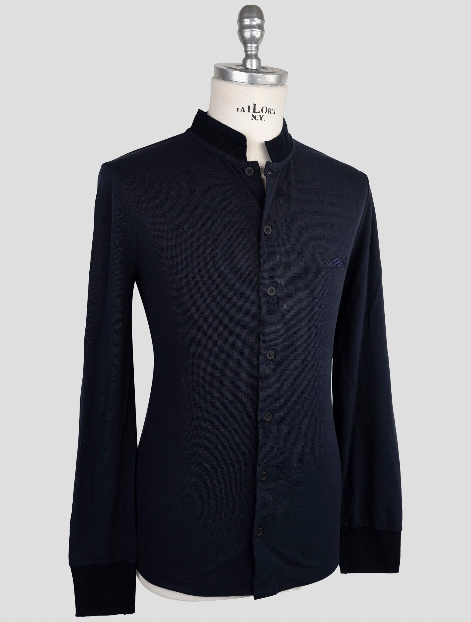 Kiton Knt Blue Cotton Silk Shirt